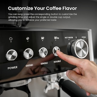 Foto 3 | Máquina De Café Espresso Kismile De 20 Bares Con Molinillo, Espumador De Leche, Color Negro - Venta Internacional.