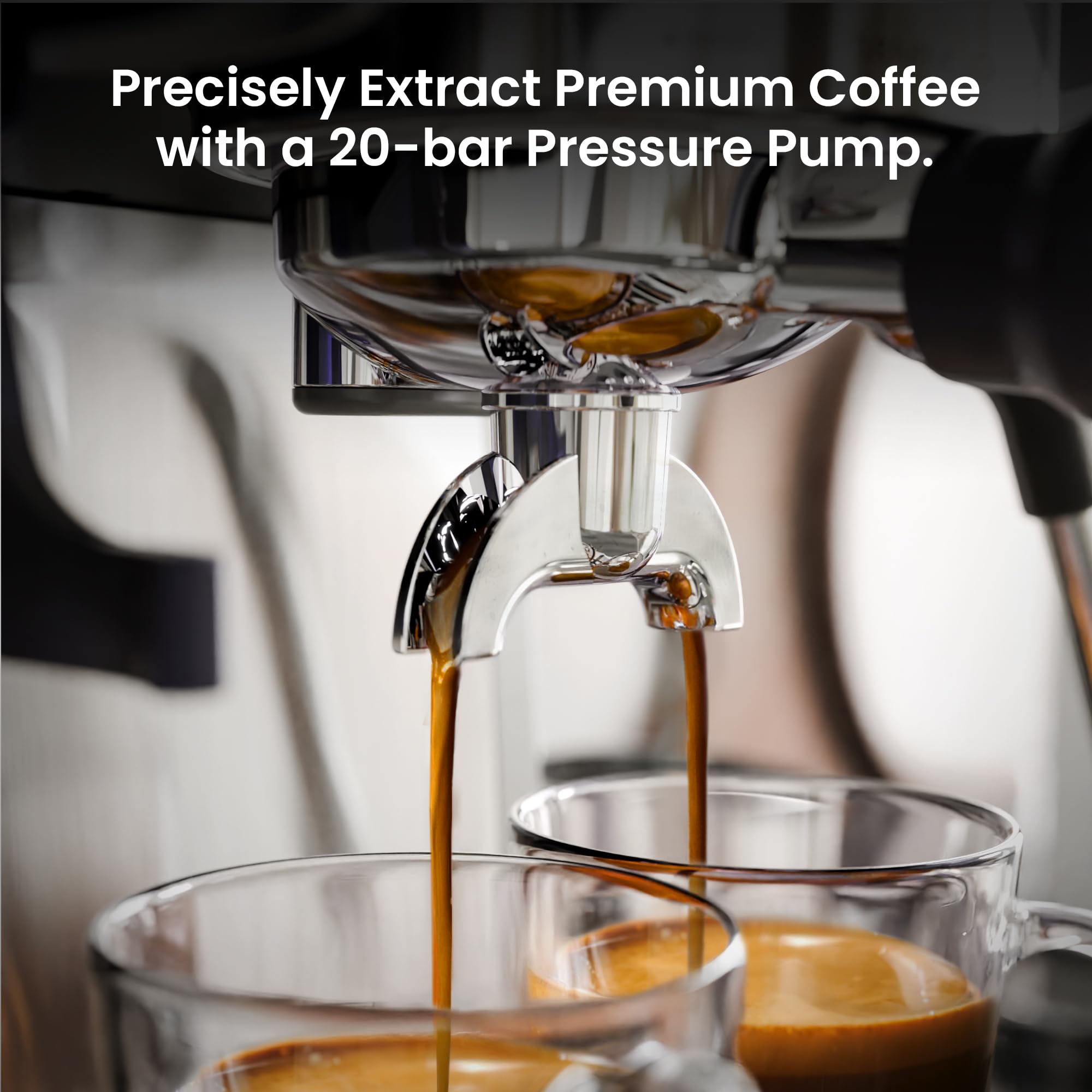 Foto 5 pulgar | Máquina De Café Espresso Kismile De 20 Bares Con Molinillo, Espumador De Leche, Color Negro - Venta Internacional.