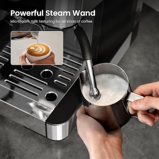 Foto 5 | Máquina De Café Espresso Kismile De 20 Bares Con Molinillo, Espumador De Leche, Color Negro - Venta Internacional.