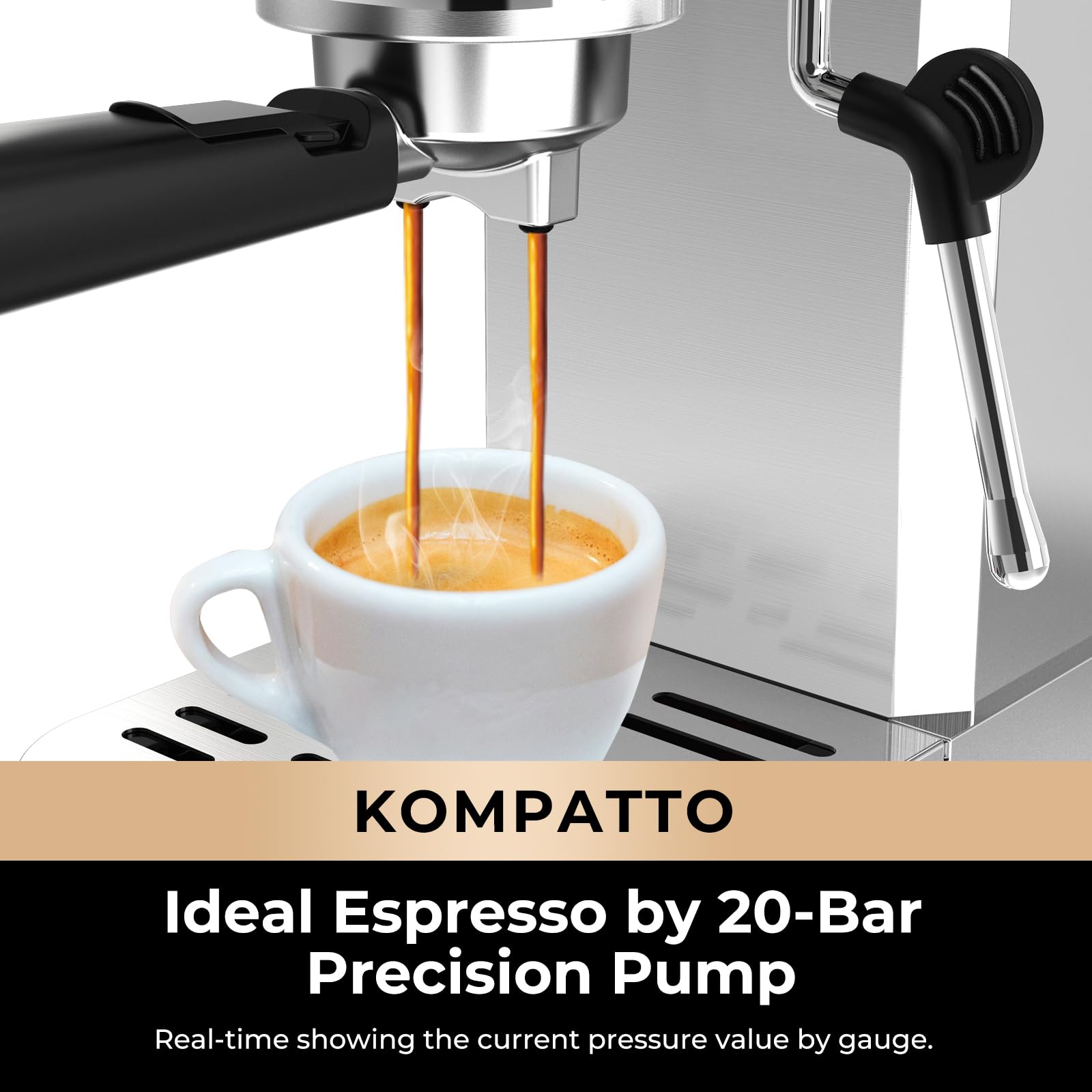 Foto 3 | Máquina De Café Espresso Chulux Slim Con Espumador De Leche 20 Bar 1350 W - Venta Internacional.
