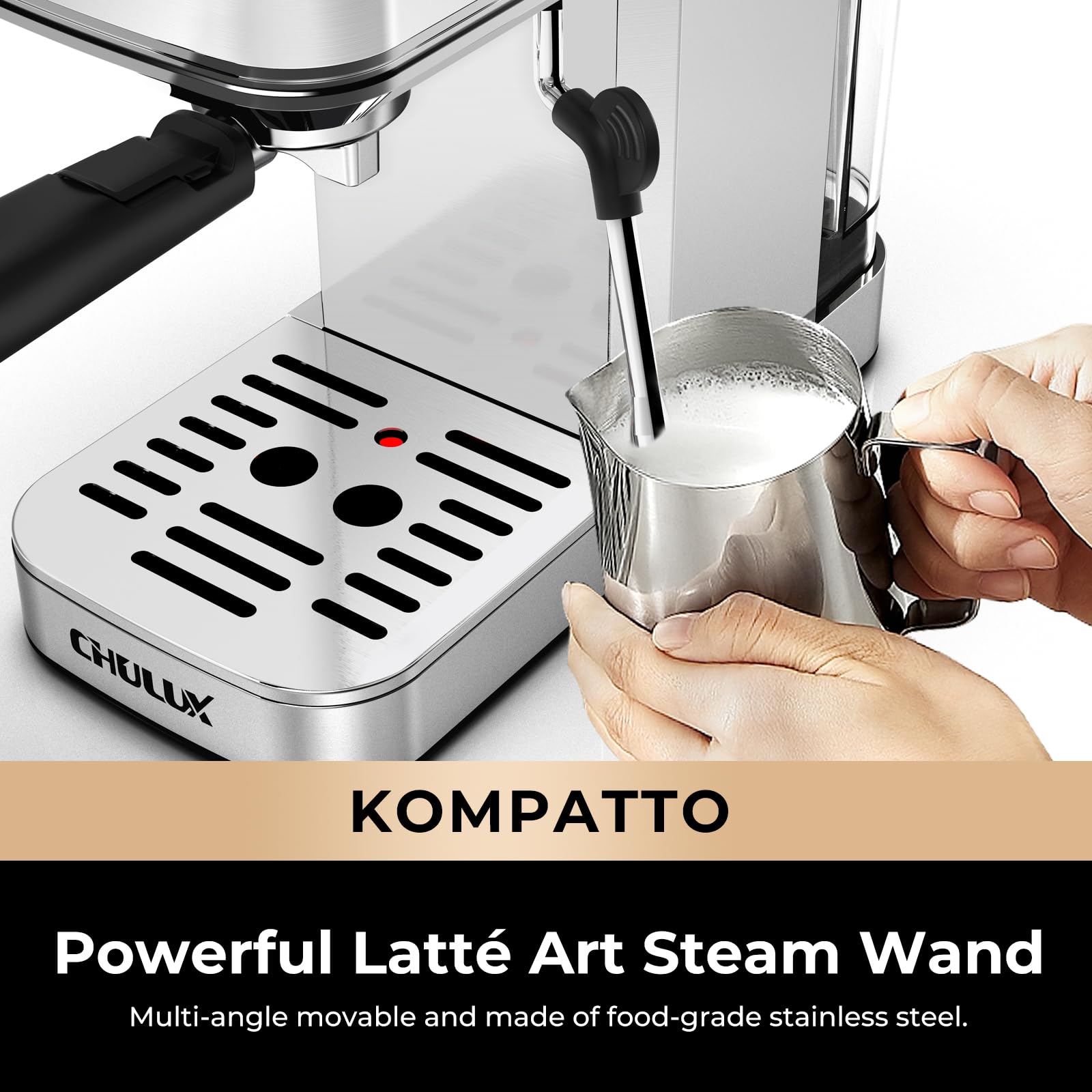 Foto 5 pulgar | Máquina De Café Espresso Chulux Slim Con Espumador De Leche 20 Bar 1350 W - Venta Internacional.