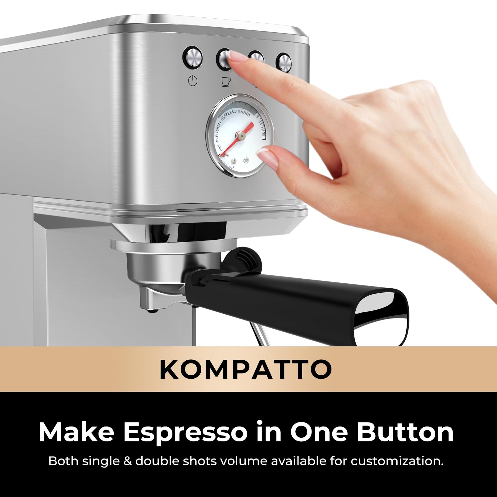 Foto 6 pulgar | Máquina De Café Espresso Chulux Slim Con Espumador De Leche 20 Bar 1350 W - Venta Internacional.