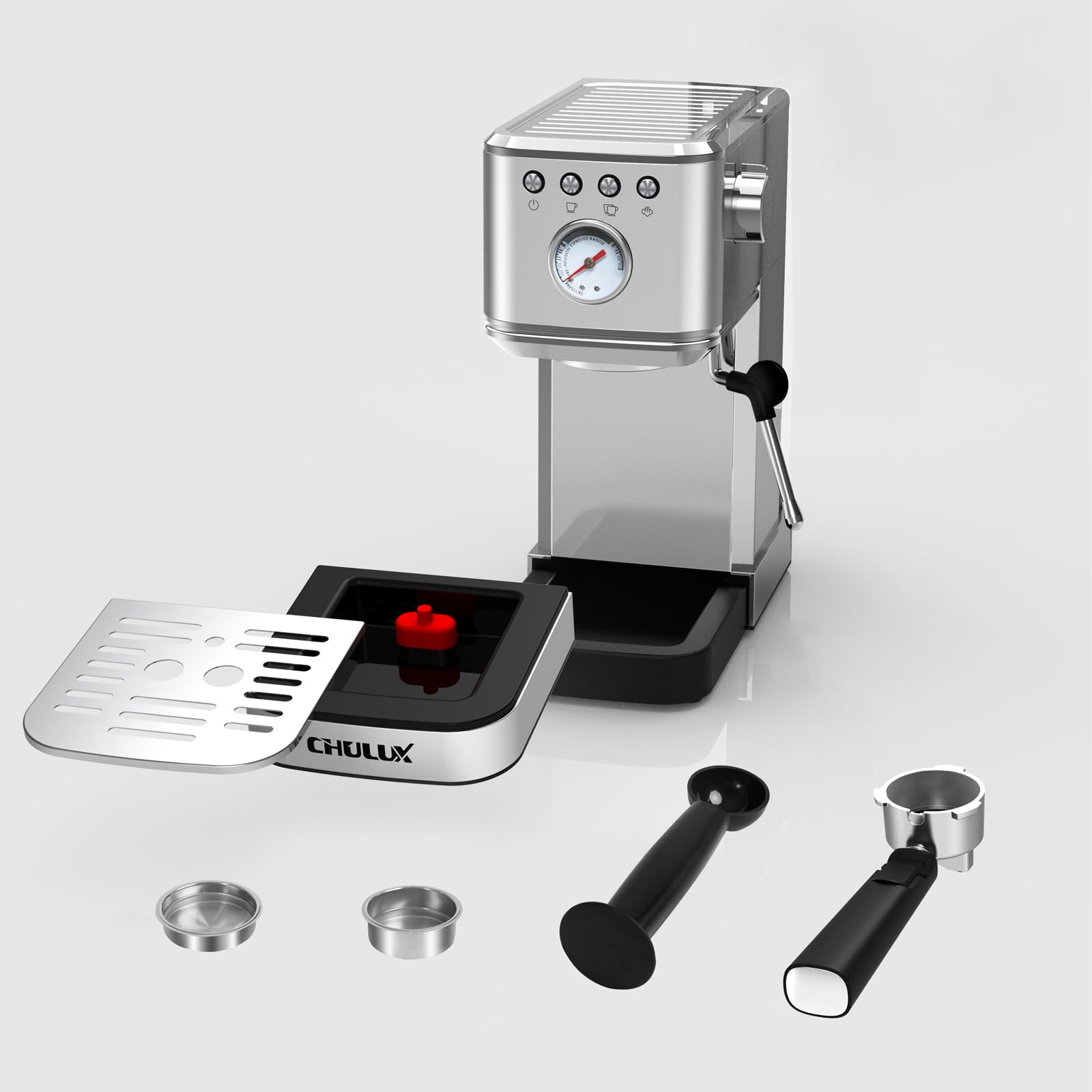 Foto 7 | Máquina De Café Espresso Chulux Slim Con Espumador De Leche 20 Bar 1350 W - Venta Internacional.