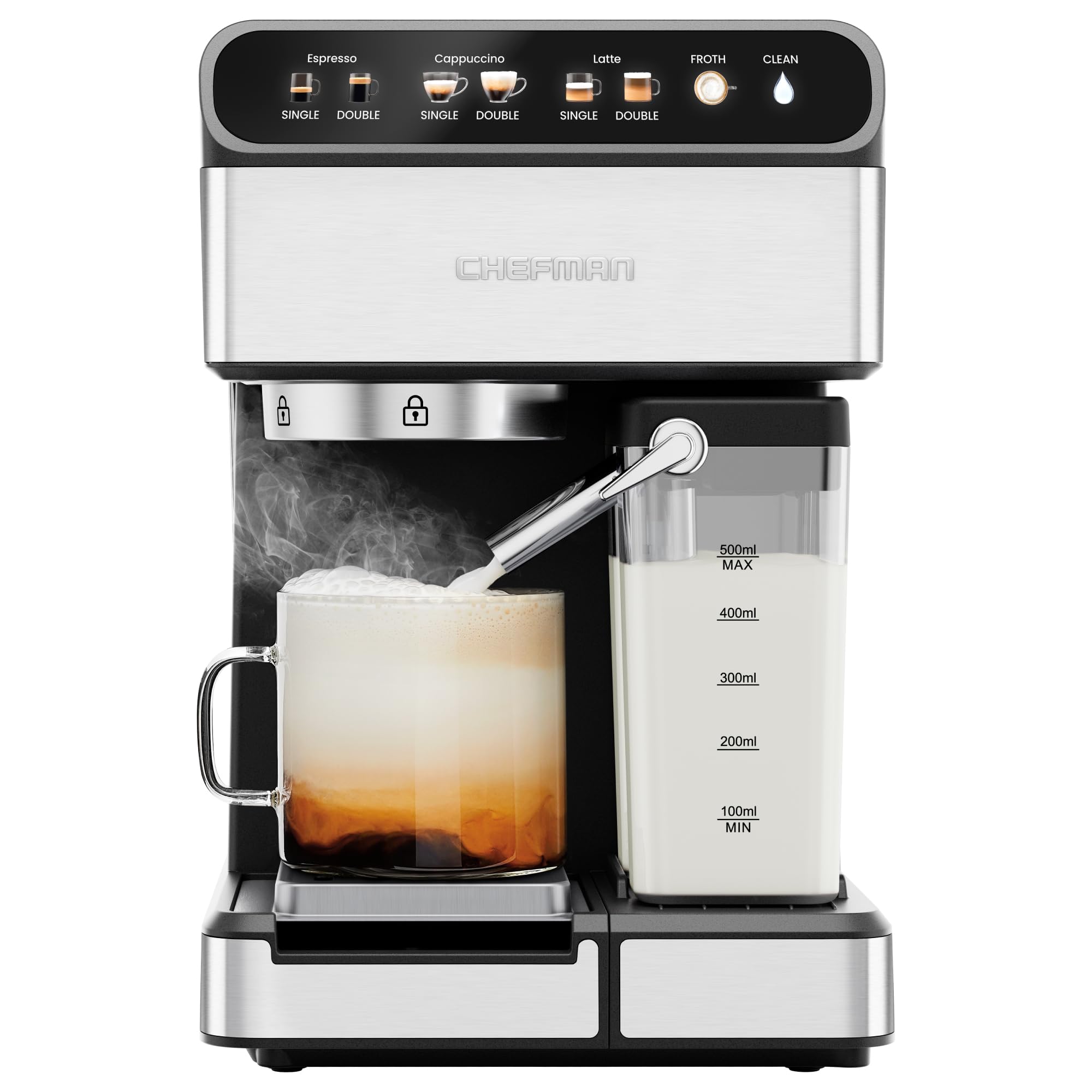 Foto 2 pulgar | Máquina De Café Espresso Chefman Cafémaster Pro Con Espumador De Leche - Venta Internacional.