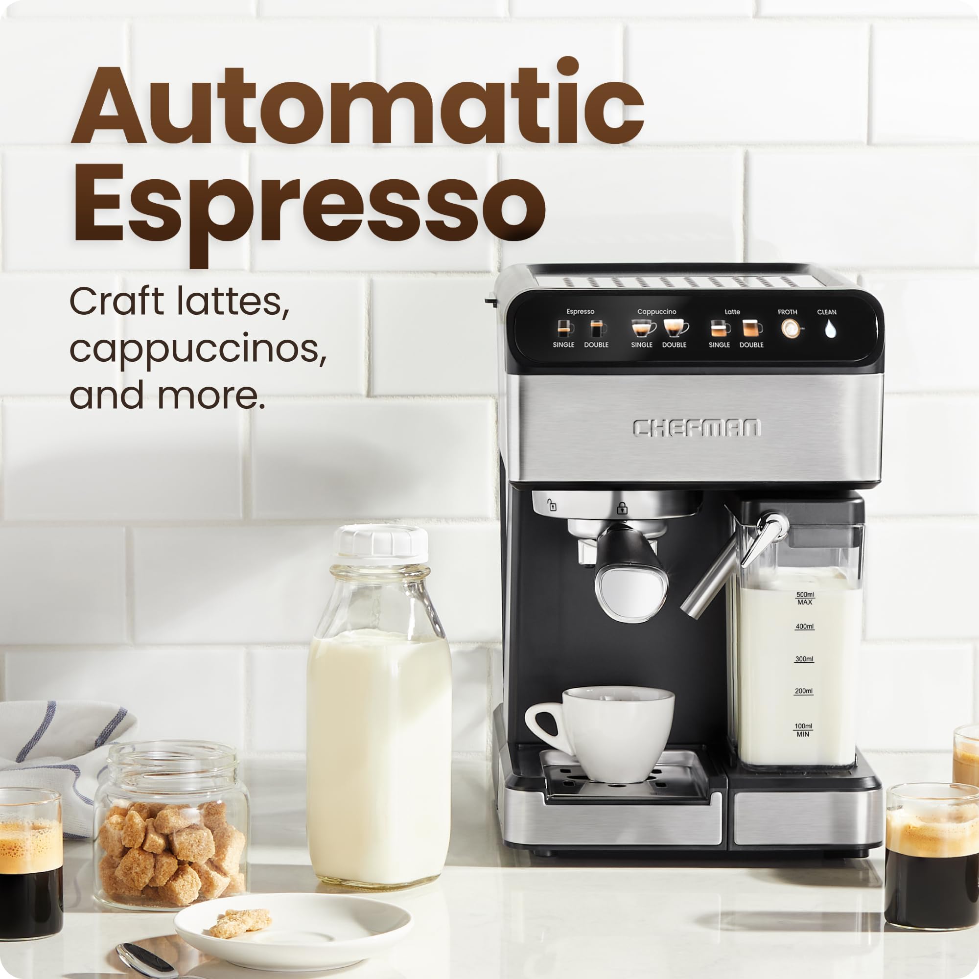 Foto 3 pulgar | Máquina De Café Espresso Chefman Cafémaster Pro Con Espumador De Leche - Venta Internacional.