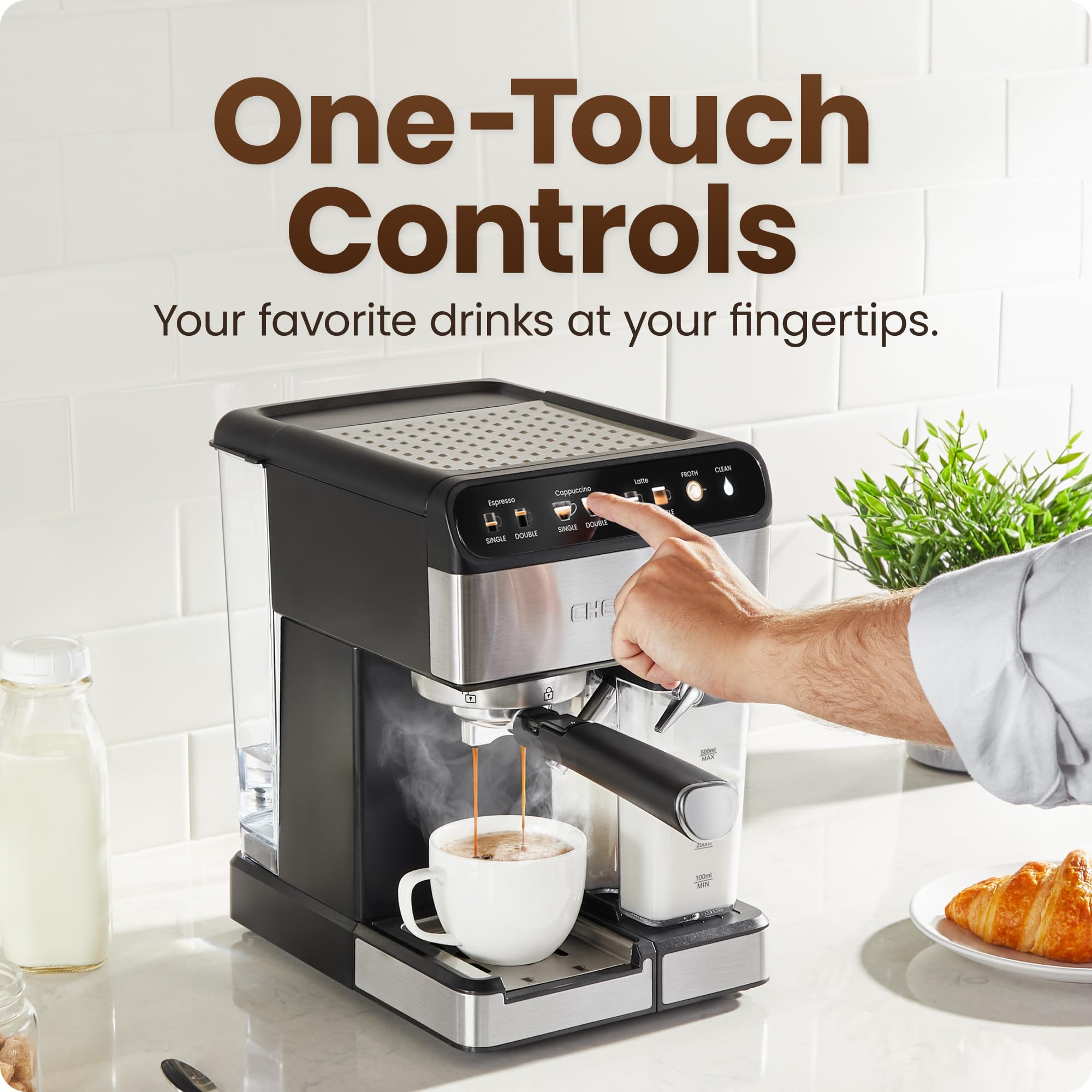 Foto 5 pulgar | Máquina De Café Espresso Chefman Cafémaster Pro Con Espumador De Leche - Venta Internacional.