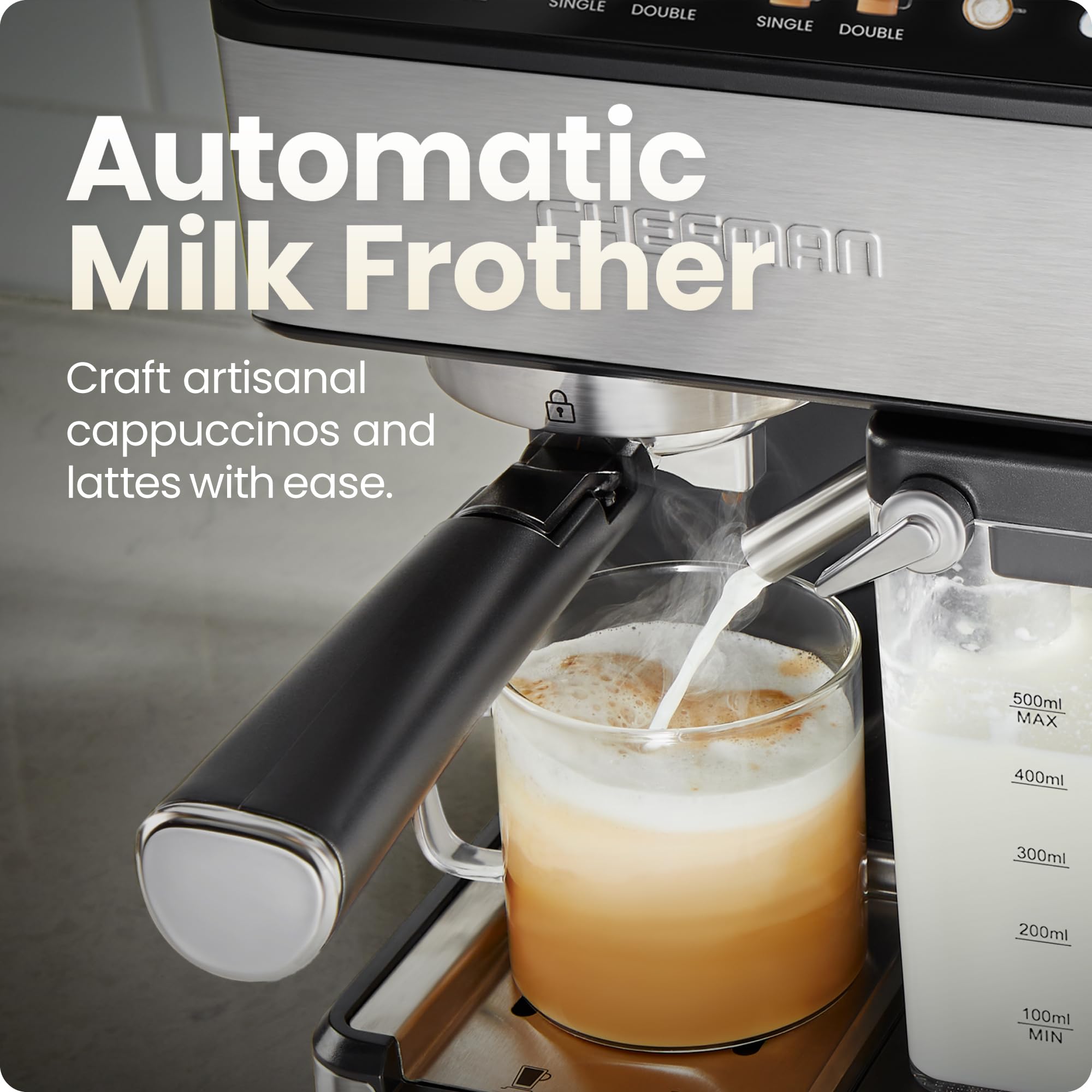 Foto 6 pulgar | Máquina De Café Espresso Chefman Cafémaster Pro Con Espumador De Leche - Venta Internacional.