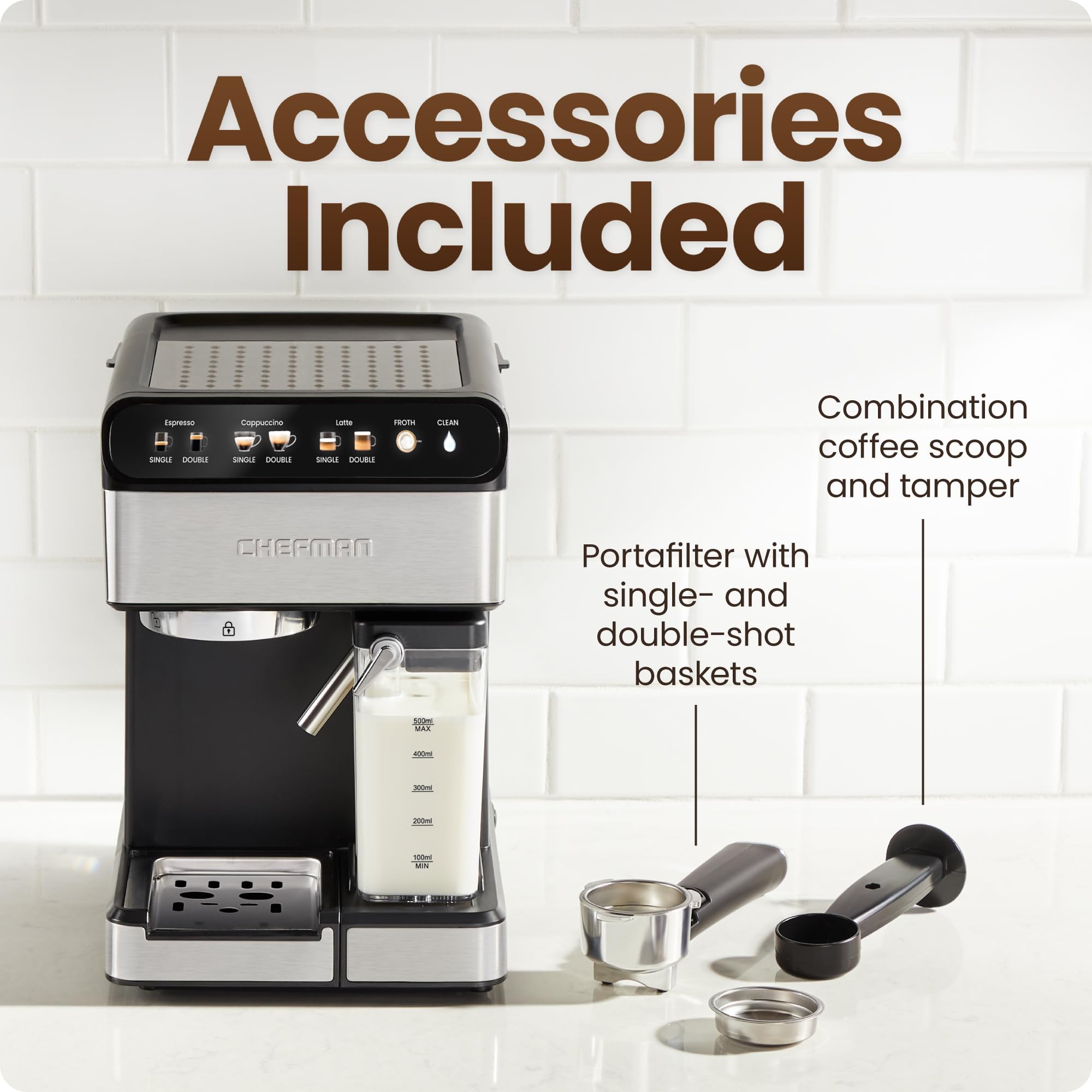 Foto 7 pulgar | Máquina De Café Espresso Chefman Cafémaster Pro Con Espumador De Leche - Venta Internacional.