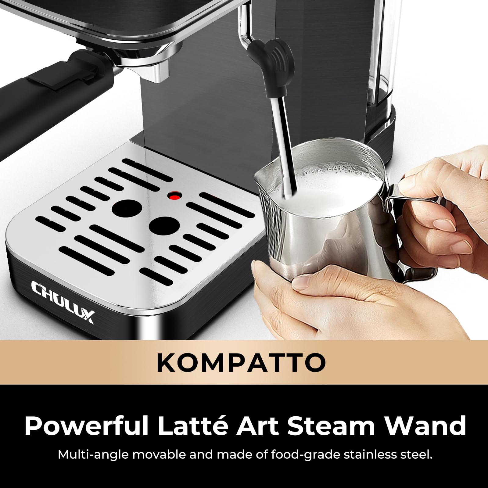 Foto 5 pulgar | Máquina De Café Espresso Chulux Slim Con Espumador De Leche 1350 W 20 Bar - Venta Internacional.