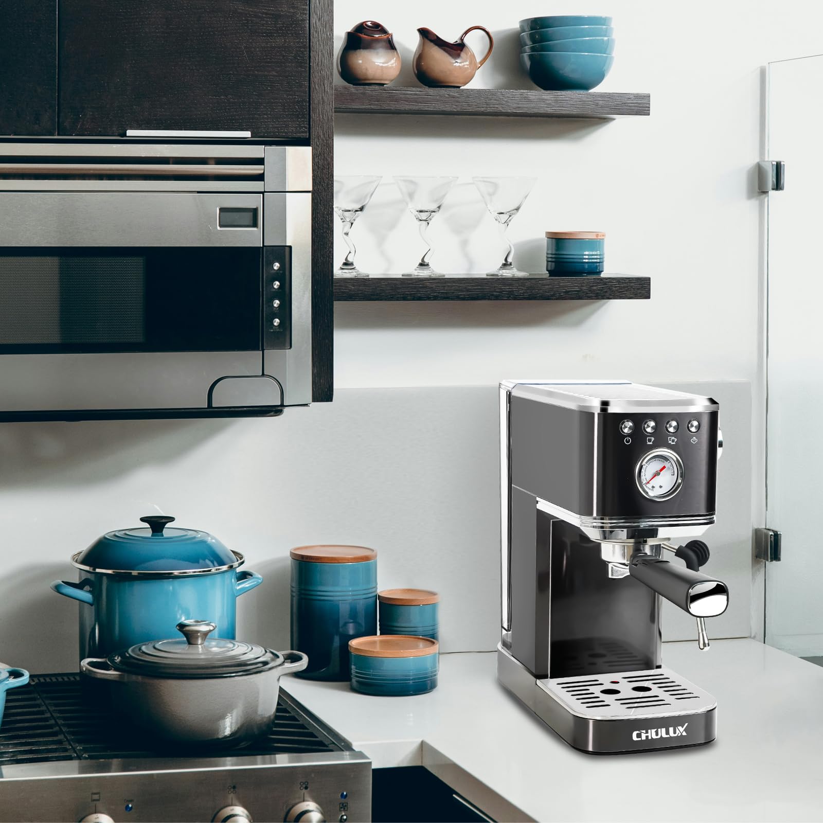 Foto 6 | Máquina De Café Espresso Chulux Slim Con Espumador De Leche 1350 W 20 Bar - Venta Internacional.