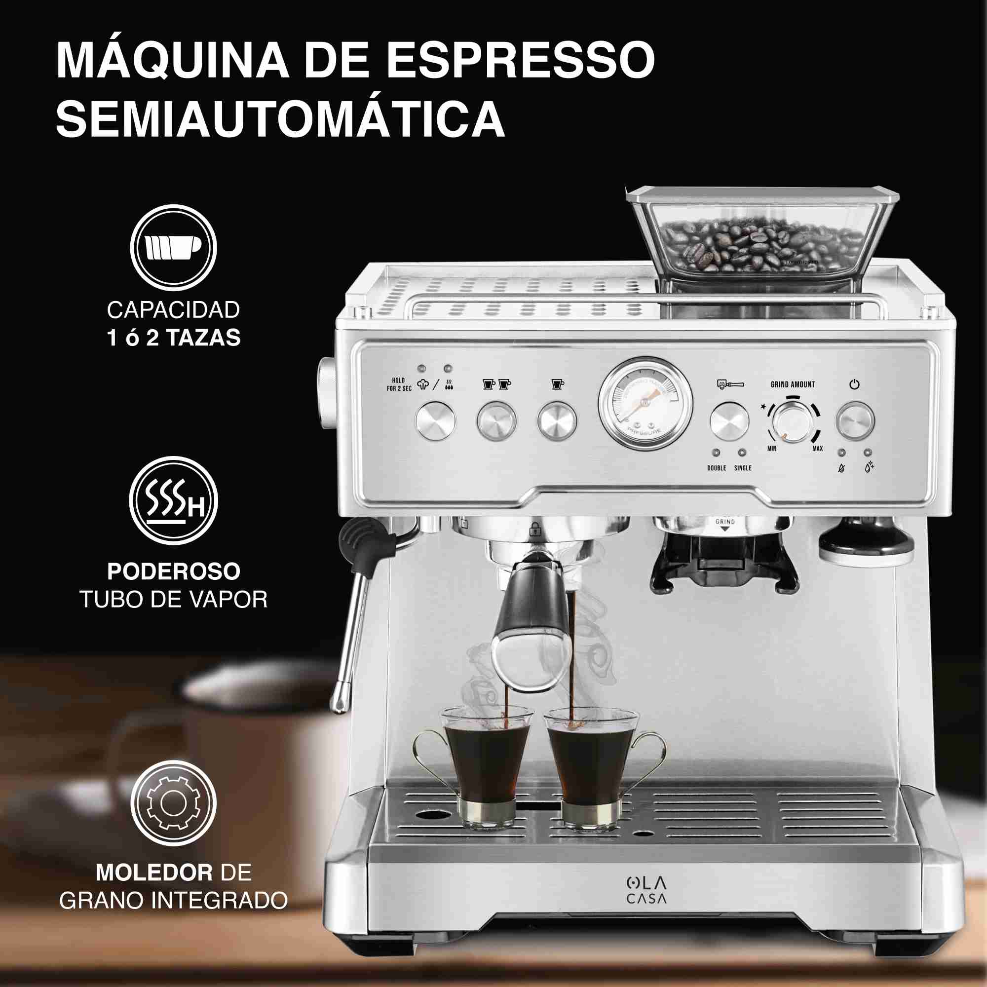 Foto 3 pulgar | Cafetera Espresso Ola Casa Con Molino
