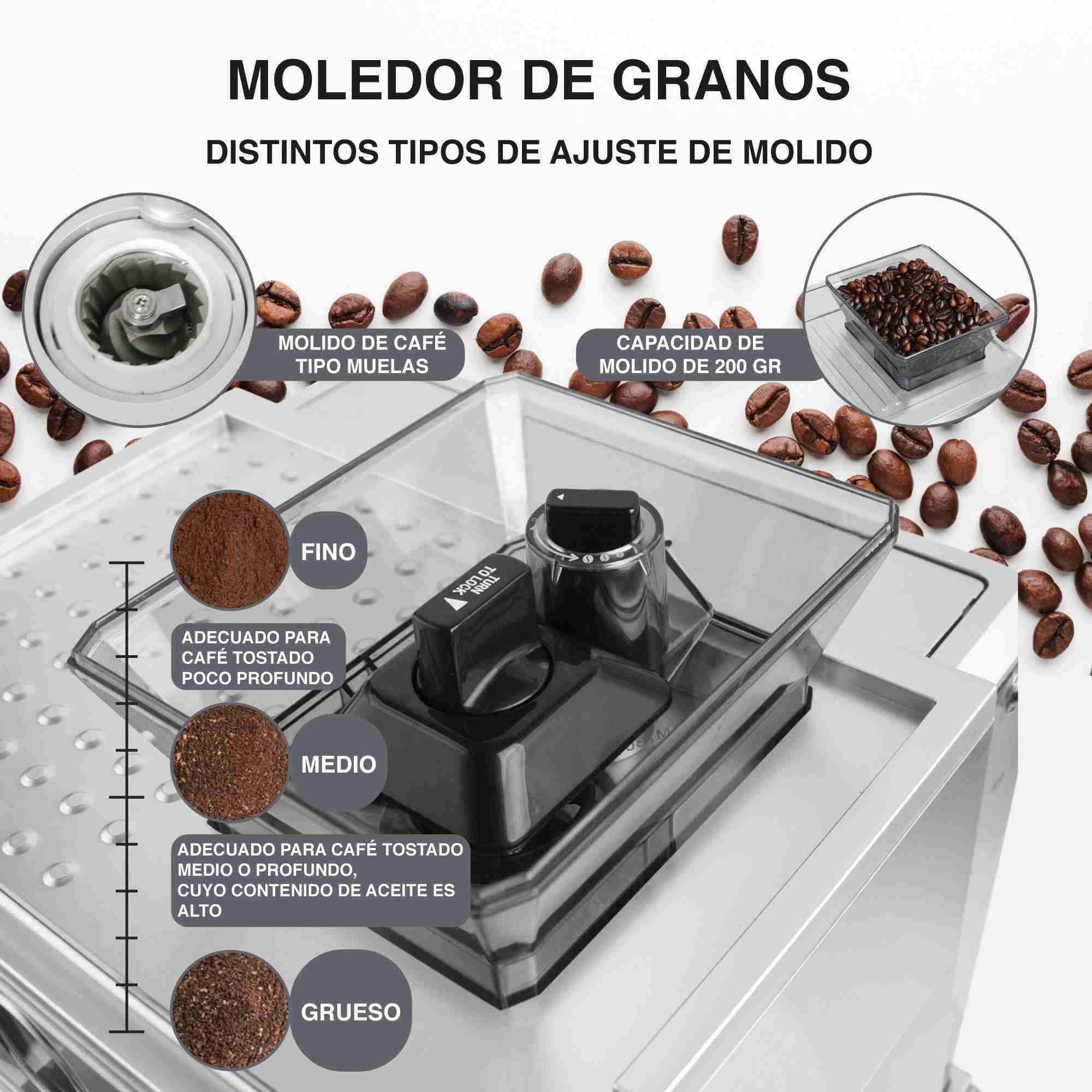 Foto 7 pulgar | Cafetera Espresso Ola Casa Con Molino