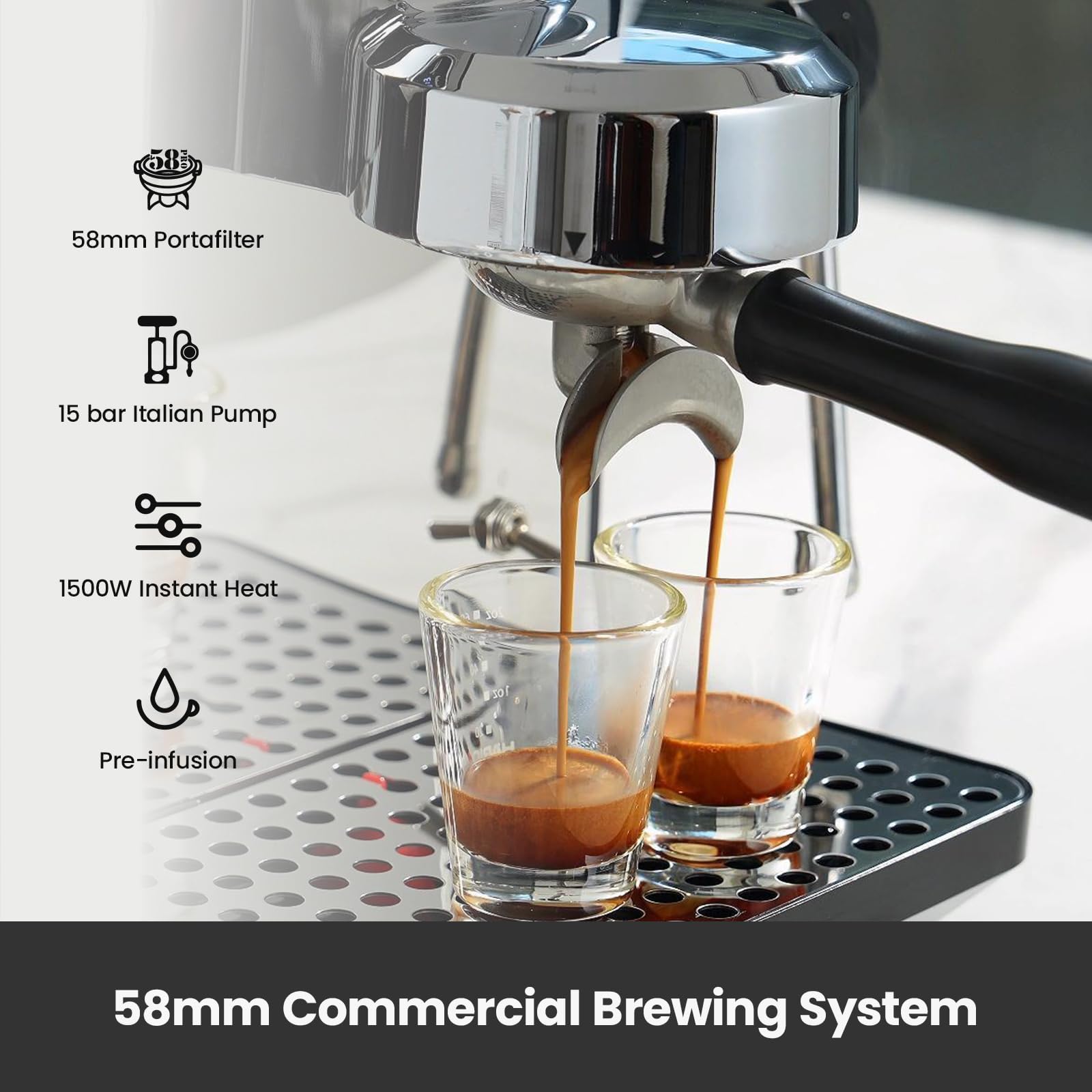 Foto 3 | Máquina De Café Espresso Gemilai Owl G3006 15 Bar Con Espumador De Leche De 1 7 L - Venta Internacional.