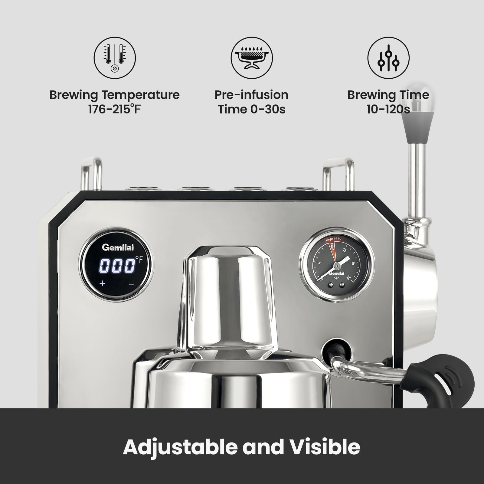 Foto 5 pulgar | Máquina De Café Espresso Gemilai Owl G3006 15 Bar Con Espumador De Leche De 1 7 L - Venta Internacional.