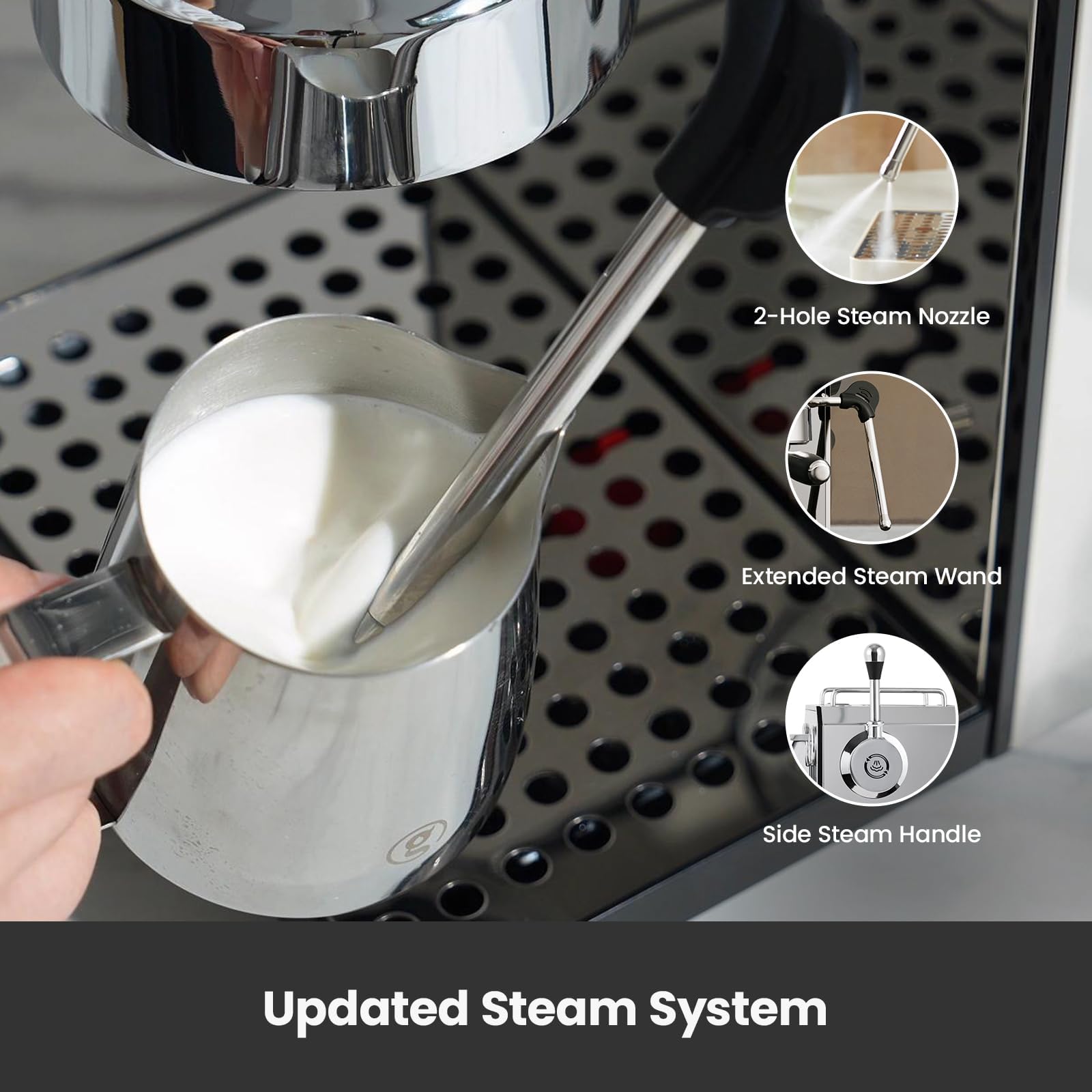 Foto 5 | Máquina De Café Espresso Gemilai Owl G3006 15 Bar Con Espumador De Leche De 1 7 L - Venta Internacional.