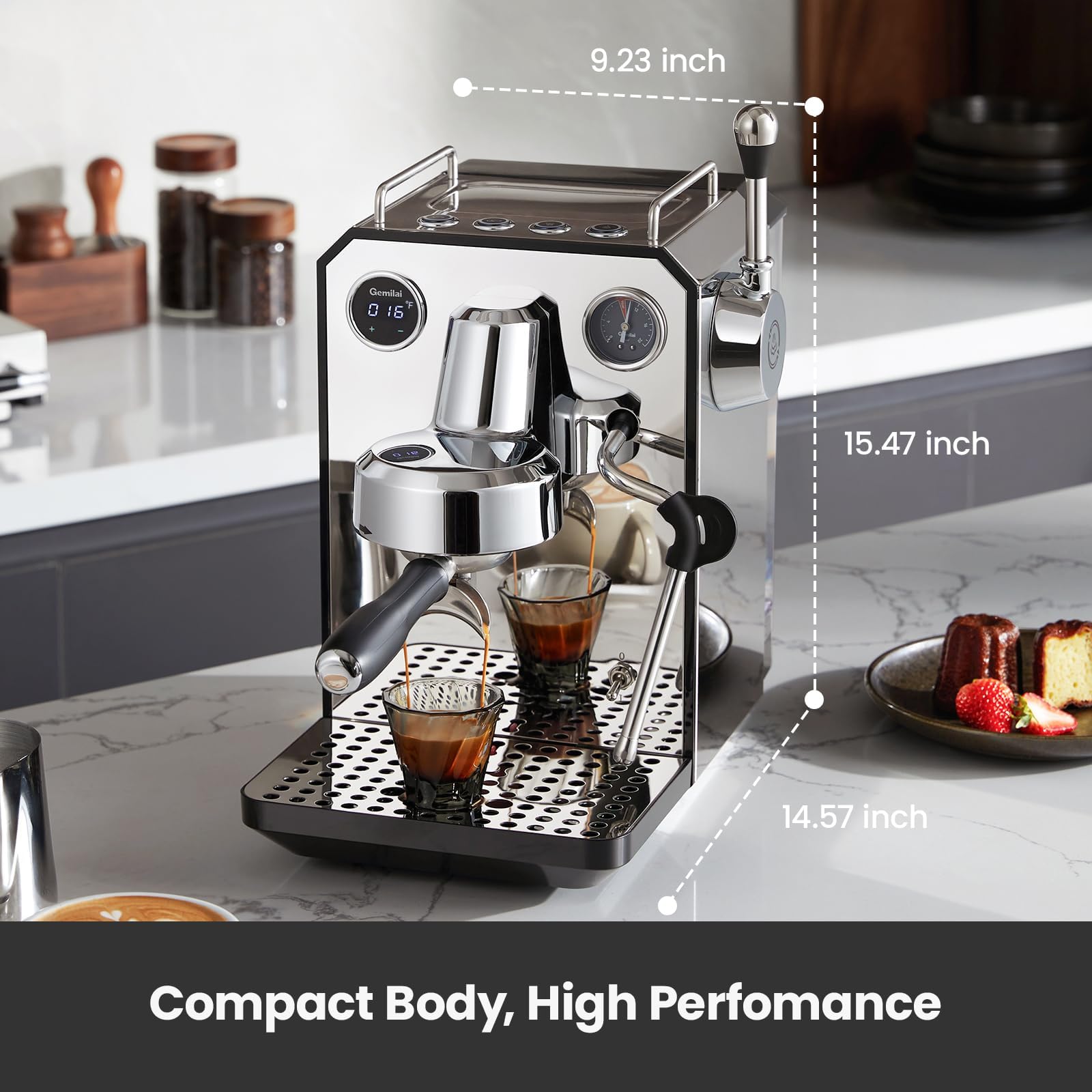 Foto 7 pulgar | Máquina De Café Espresso Gemilai Owl G3006 15 Bar Con Espumador De Leche De 1 7 L - Venta Internacional.