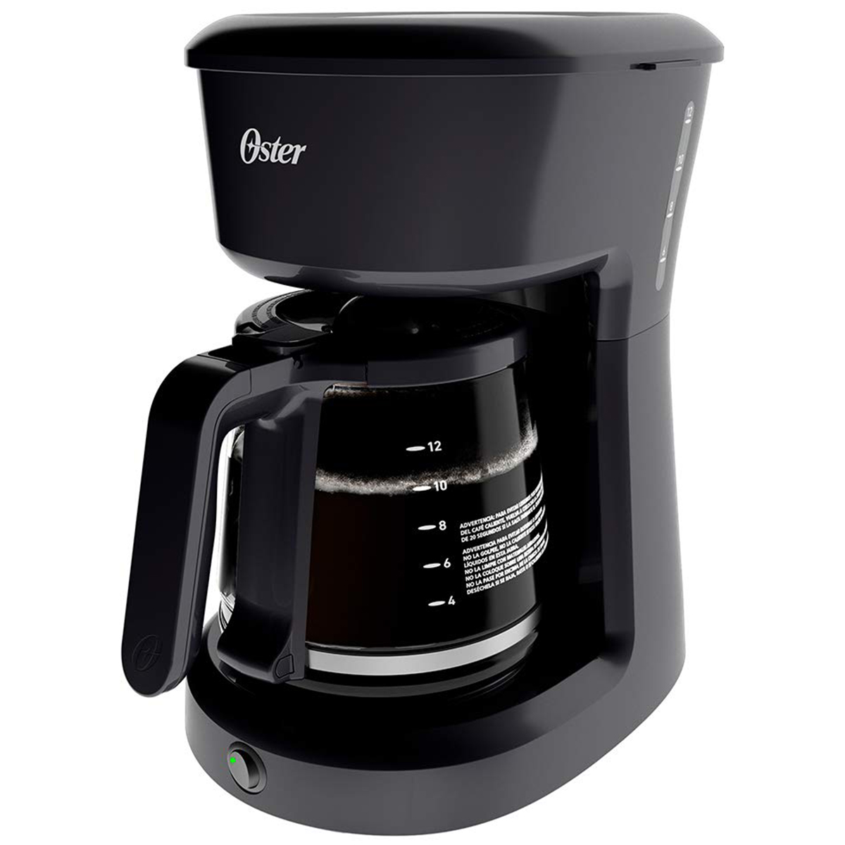 Cafetera Oster color Negro Básica 12 Tazas Filtro Permanente