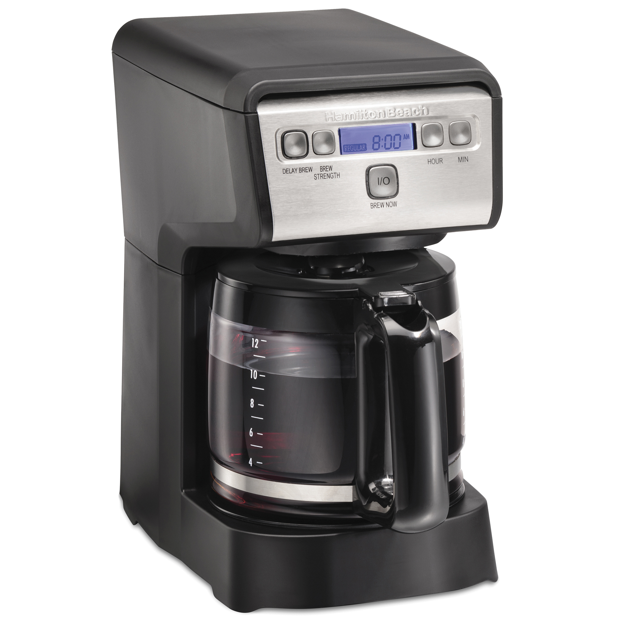 Cafetera Compacta Hamilton Beach 46200 color Negro Programable Digital 12 Tazas