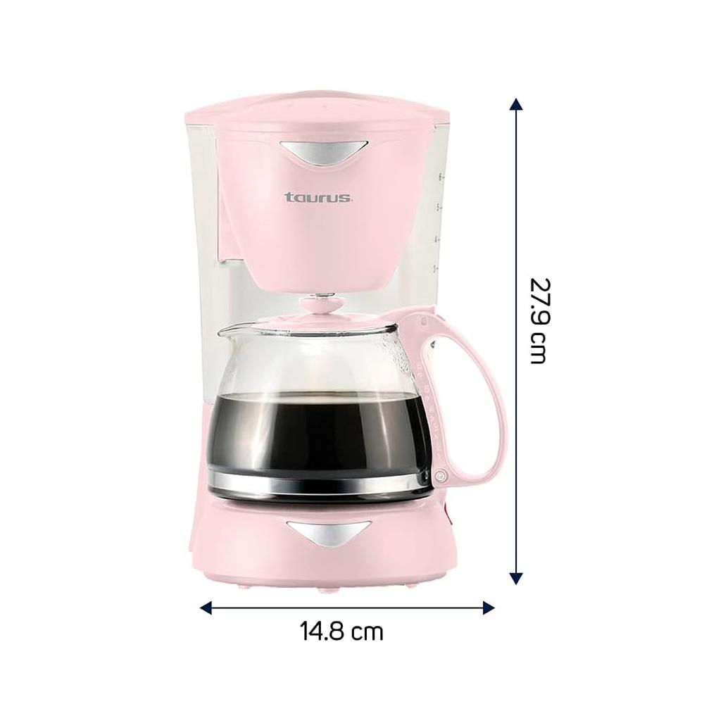 Foto 8 pulgar | Cafetera de Goteo Taurus C6T-RIBBON color Rosa 800 ml