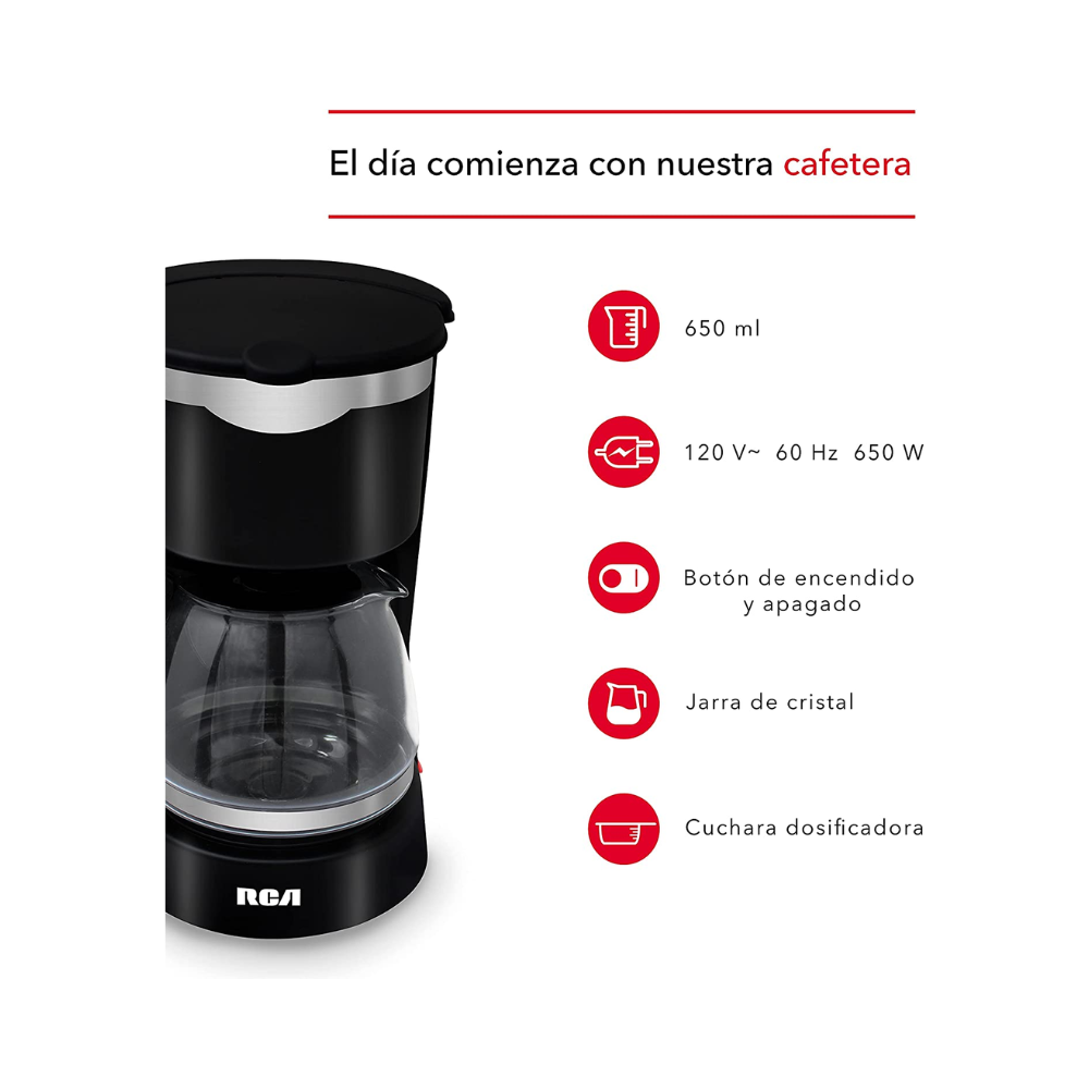 Foto 3 pulgar | Cafetera Personal RCA RCCAF1 color Negro 650 ml
