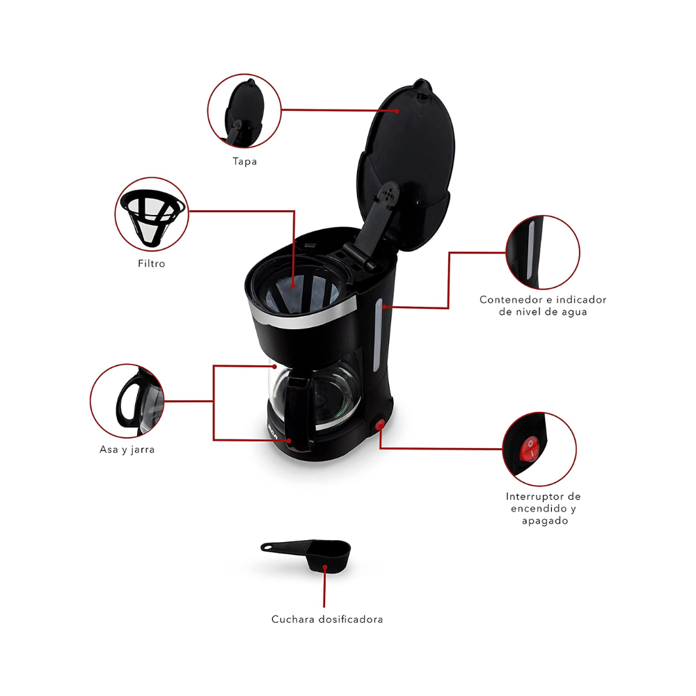 Foto 4 pulgar | Cafetera Personal RCA RCCAF1 color Negro 650 ml