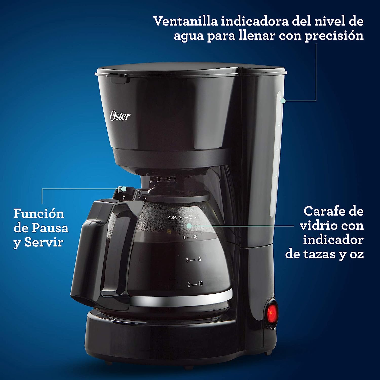 Foto 4 | Cafetera Oster Para 5 Tazas Y Filtro Permanente Bvstdc05