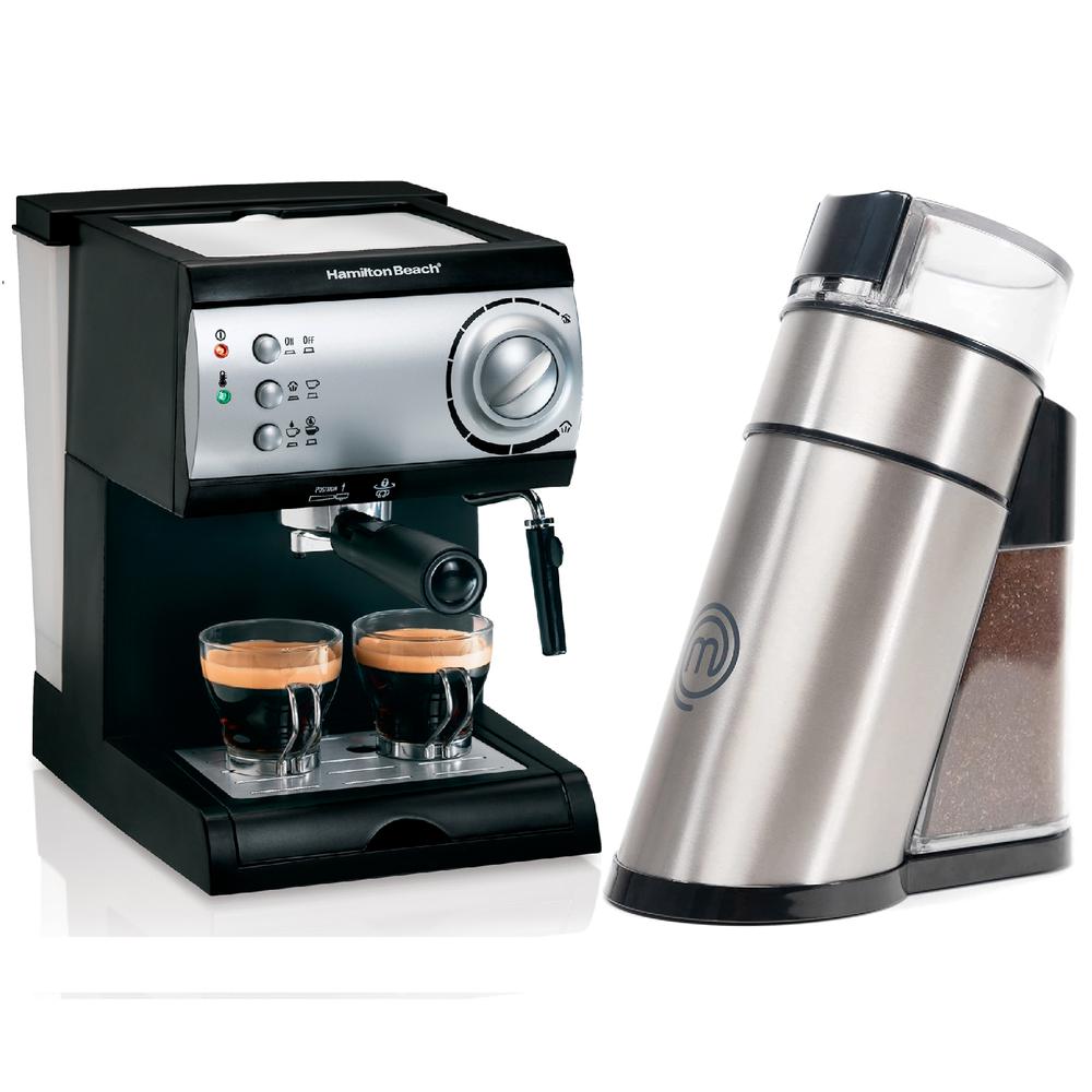 Cafetera Espresso Hamilton Beach + Molino de Café con Especias Masterchef