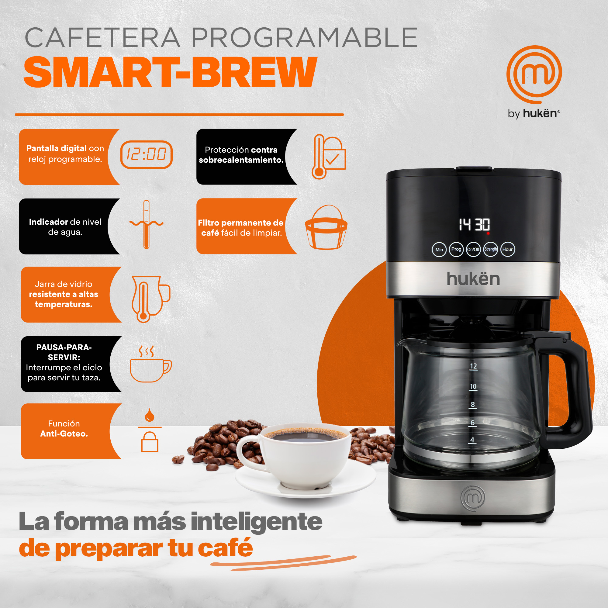 Foto 5 pulgar | Cafetera Programable Smart-brew Masterchef