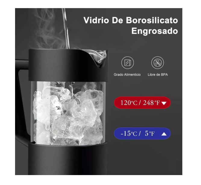 Foto 5 pulgar | Cafetera Prensa Francesa Café Tetera Vidrio Resiste Calor 1l