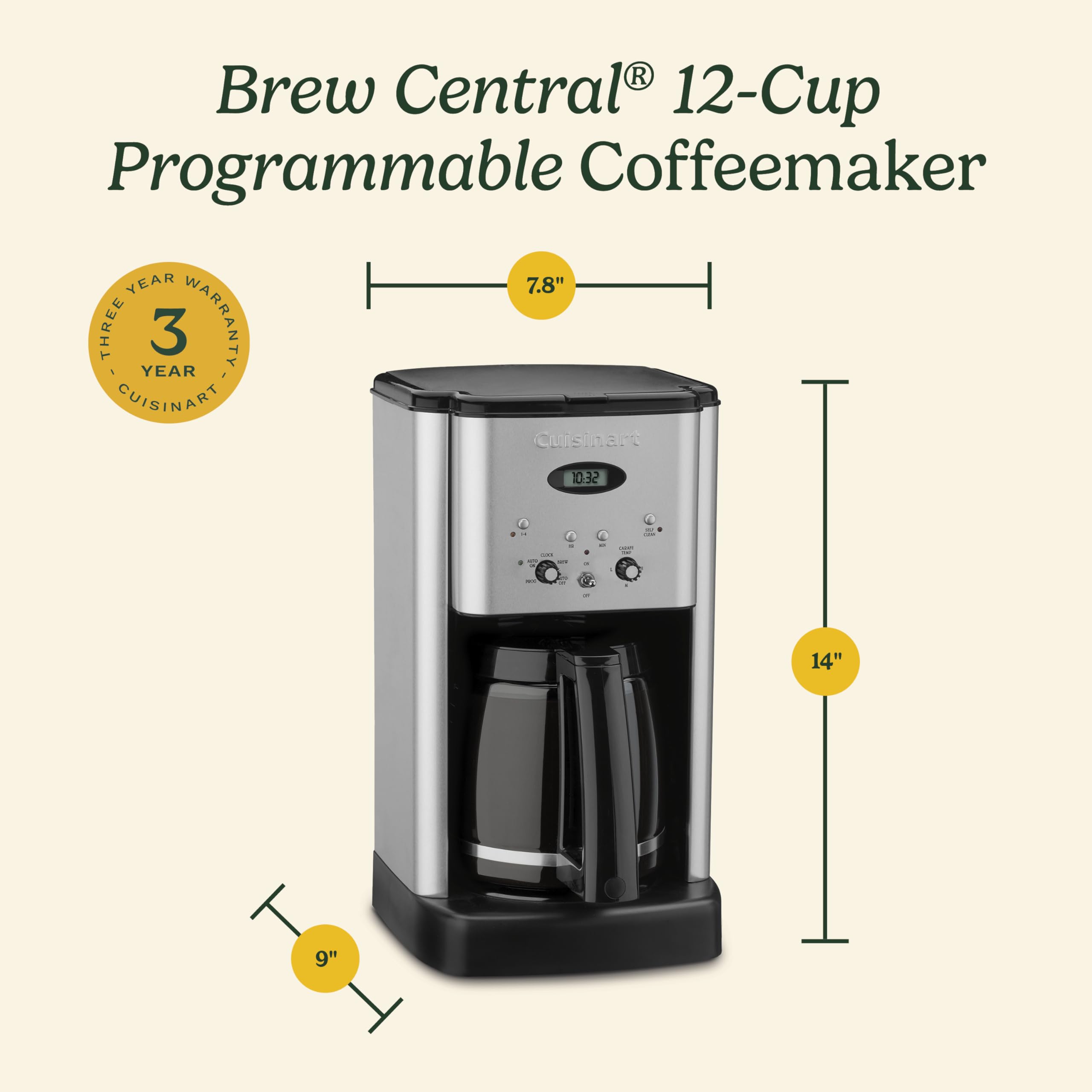 Foto 4 pulgar | Cafetera Cuisinart DCC-1200P1 Brew Central 12 Tazas - Venta Internacional