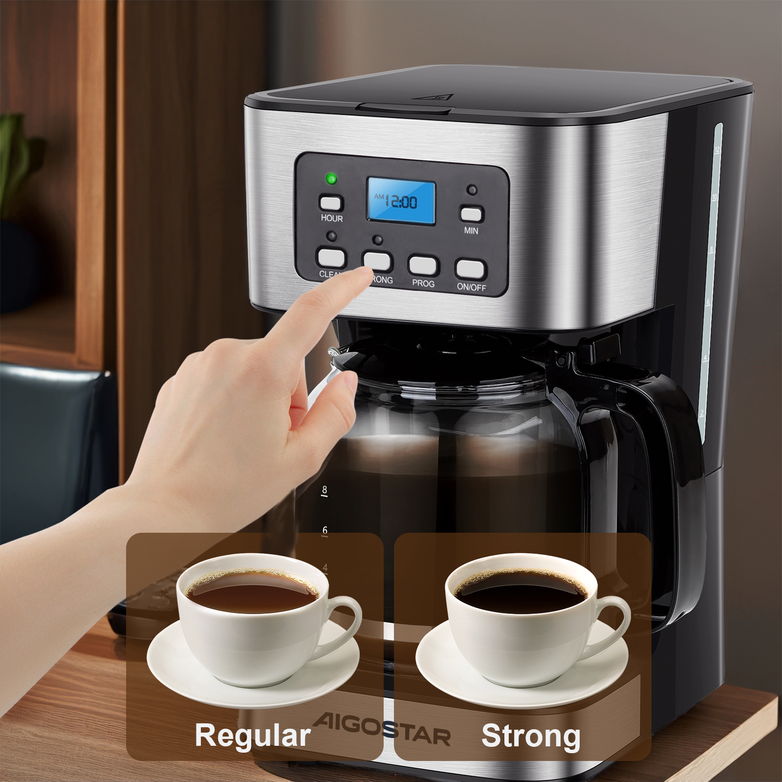 Foto 4 pulgar | Cafetera De Goteo Programable De 950w, Gran Capacidad De 1.8l, Con Filtro Reutilizableaigostar