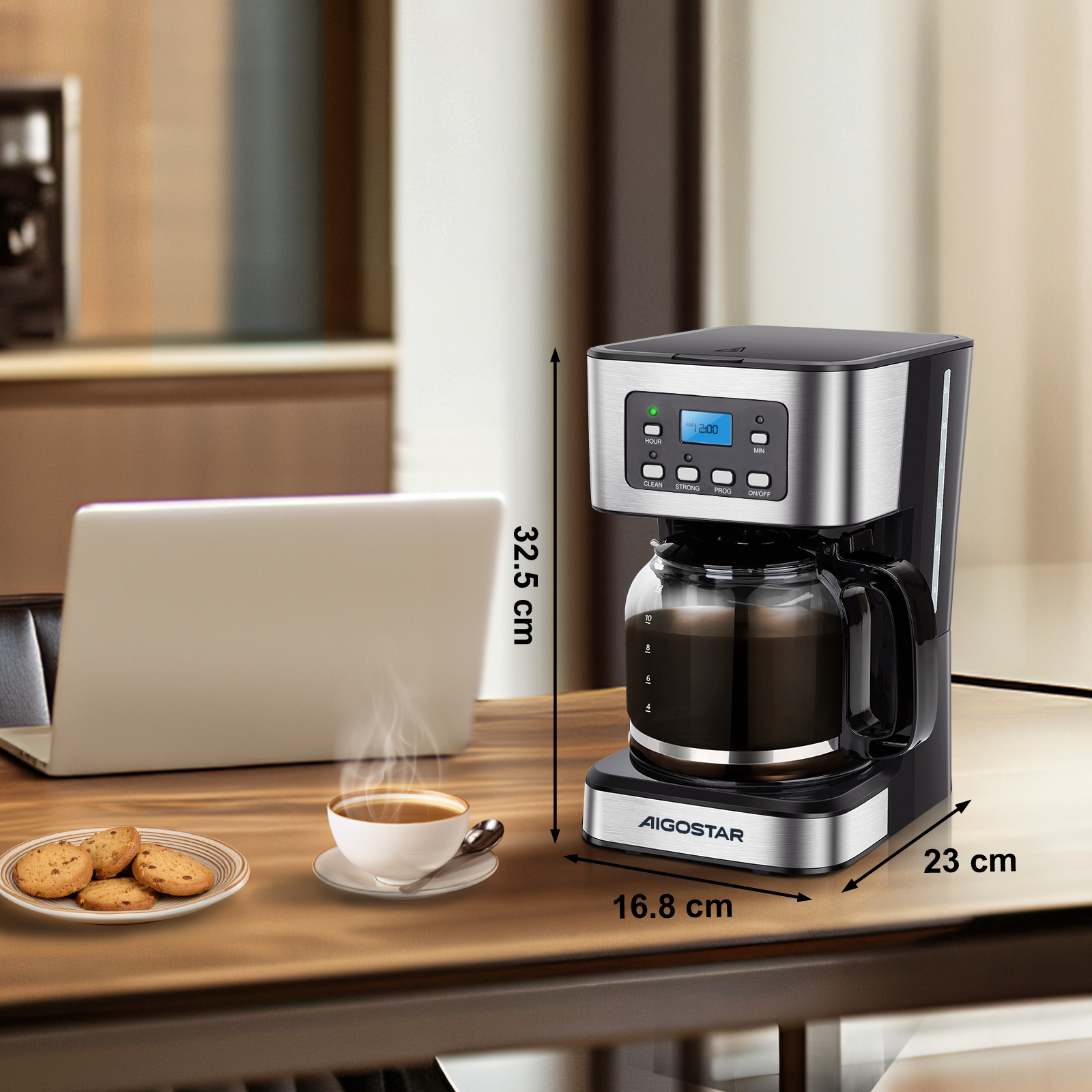 Foto 8 pulgar | Cafetera De Goteo Programable De 950w, Gran Capacidad De 1.8l, Con Filtro Reutilizableaigostar
