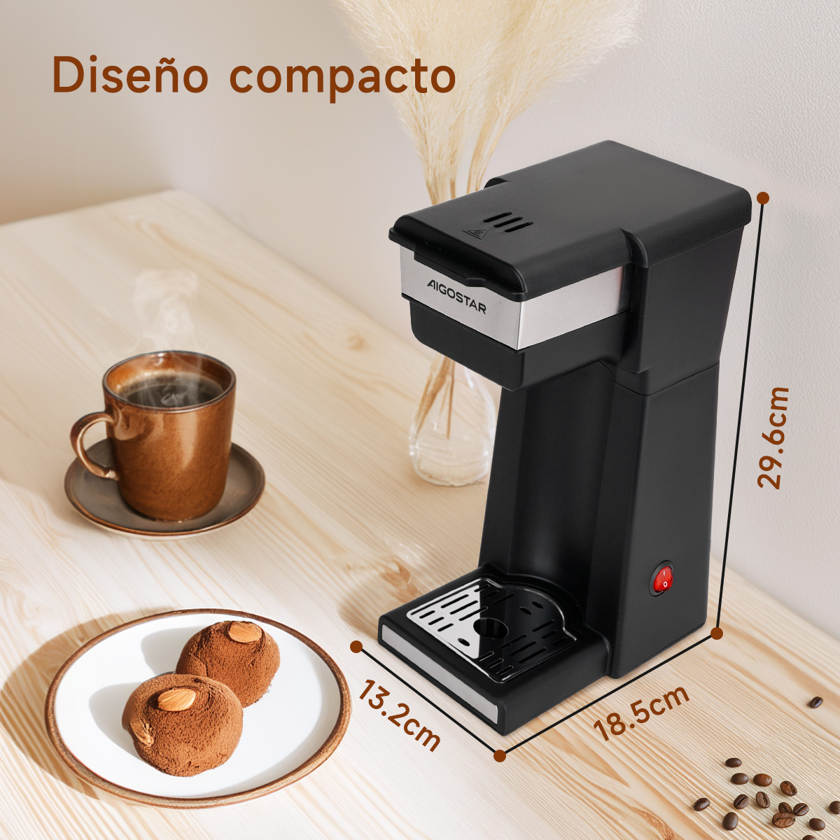 Foto 7 pulgar | Cafetera Electrica Portatil 700 W Negro Aigostar