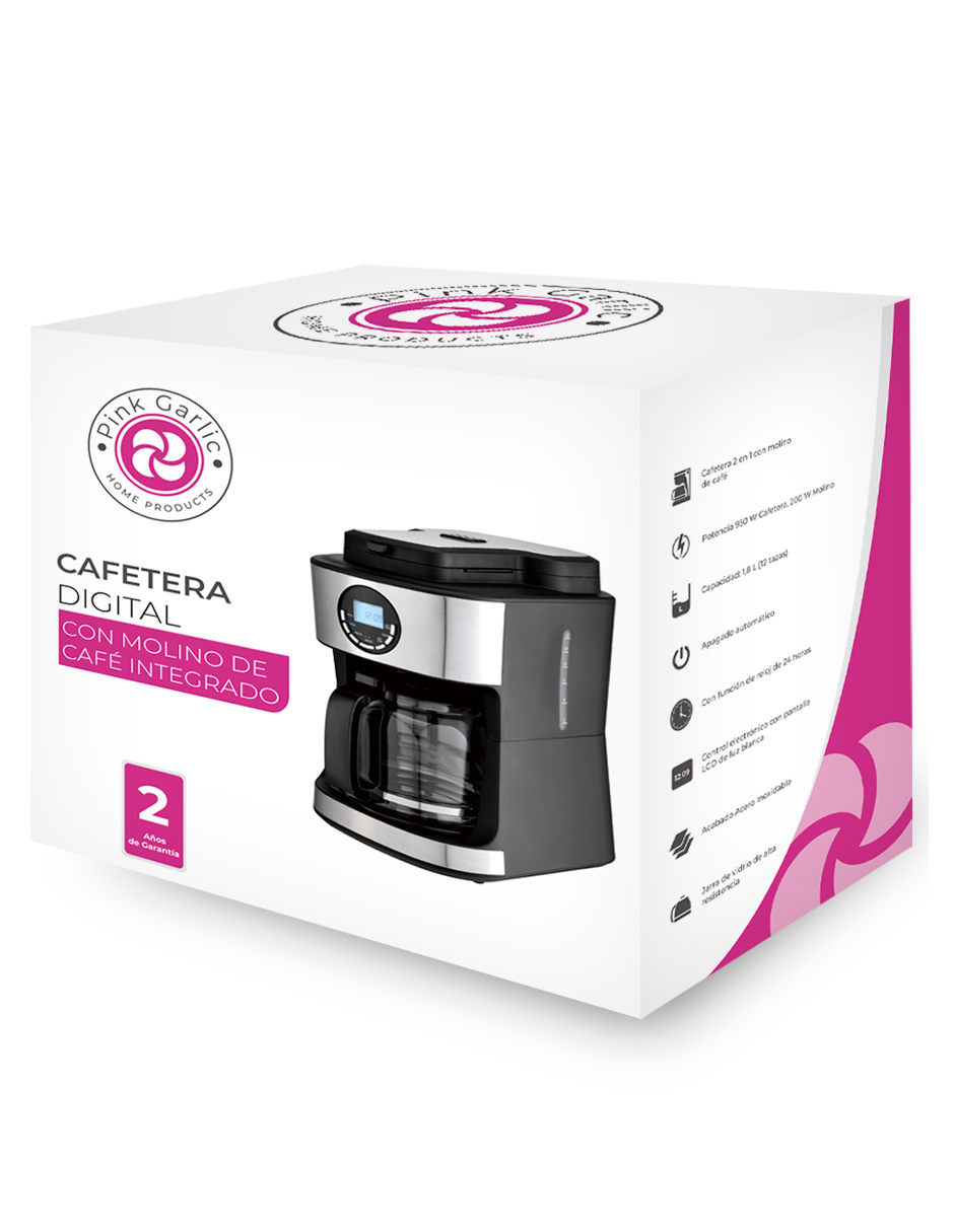 Foto 7 pulgar | Cafetera Digital 12 Tz Con Molino De Café Integrado Pink Garlic Cdmc12t