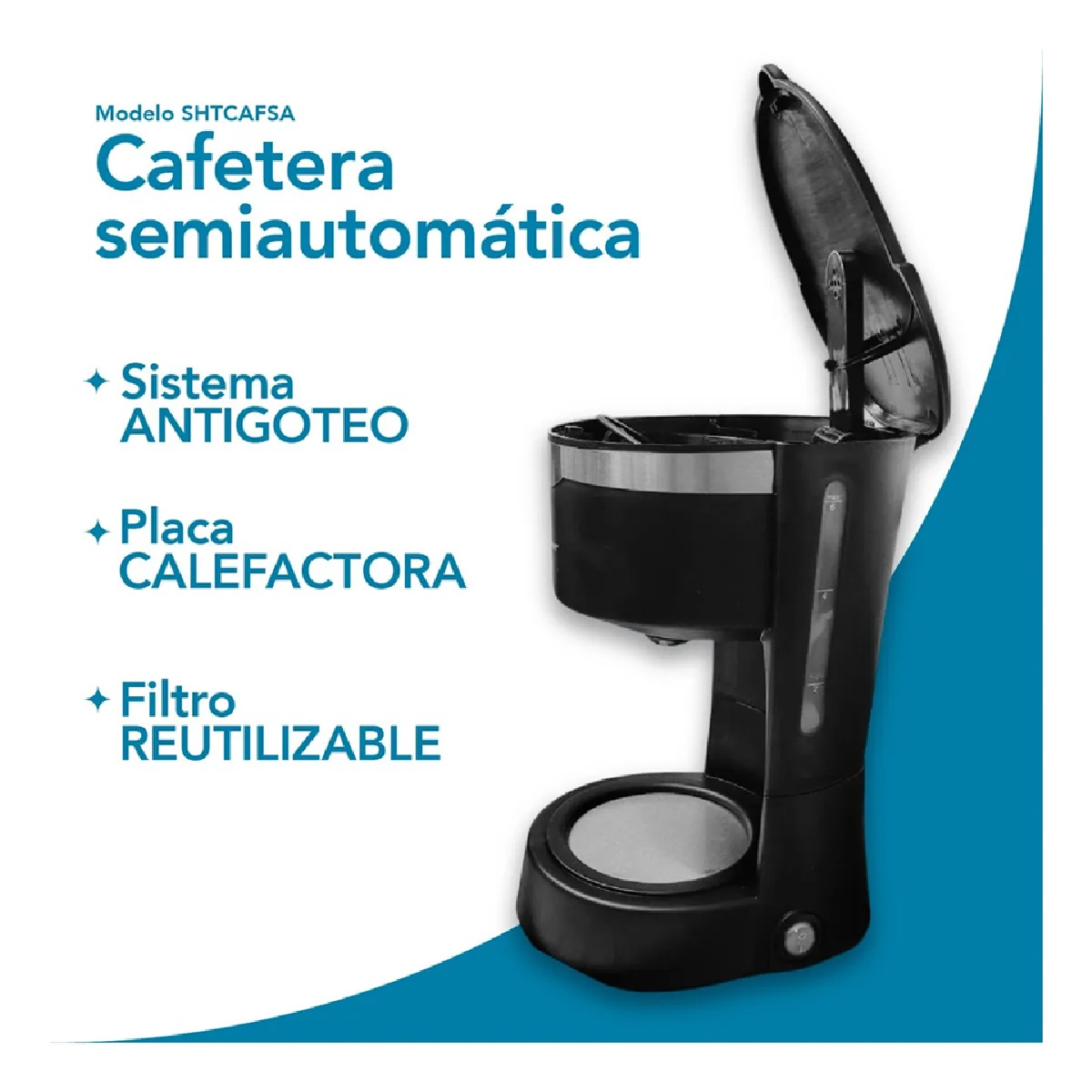 Foto 3 pulgar | Cafetera De Goteo Semiautomática 6 Tazas Filtro Permanente