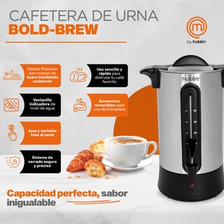Foto 3 | Cafetera De Urna Masterchef Mk-ucm-30 Acero Percoladora 45 Tazas
