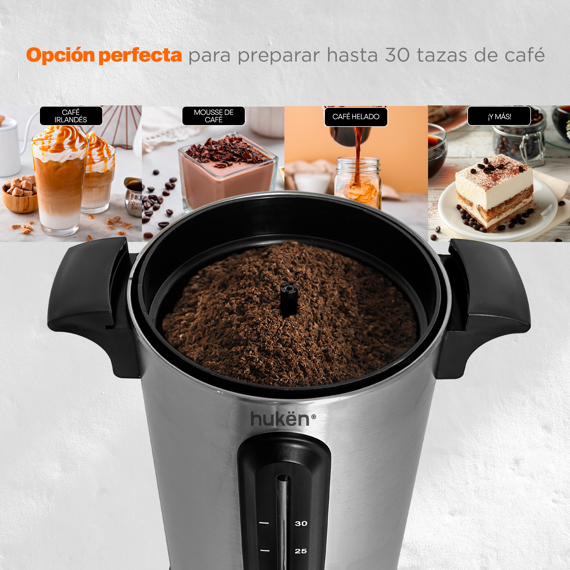 Foto 7 pulgar | Cafetera De Urna Masterchef Mk-ucm-30 Acero Percoladora 45 Tazas