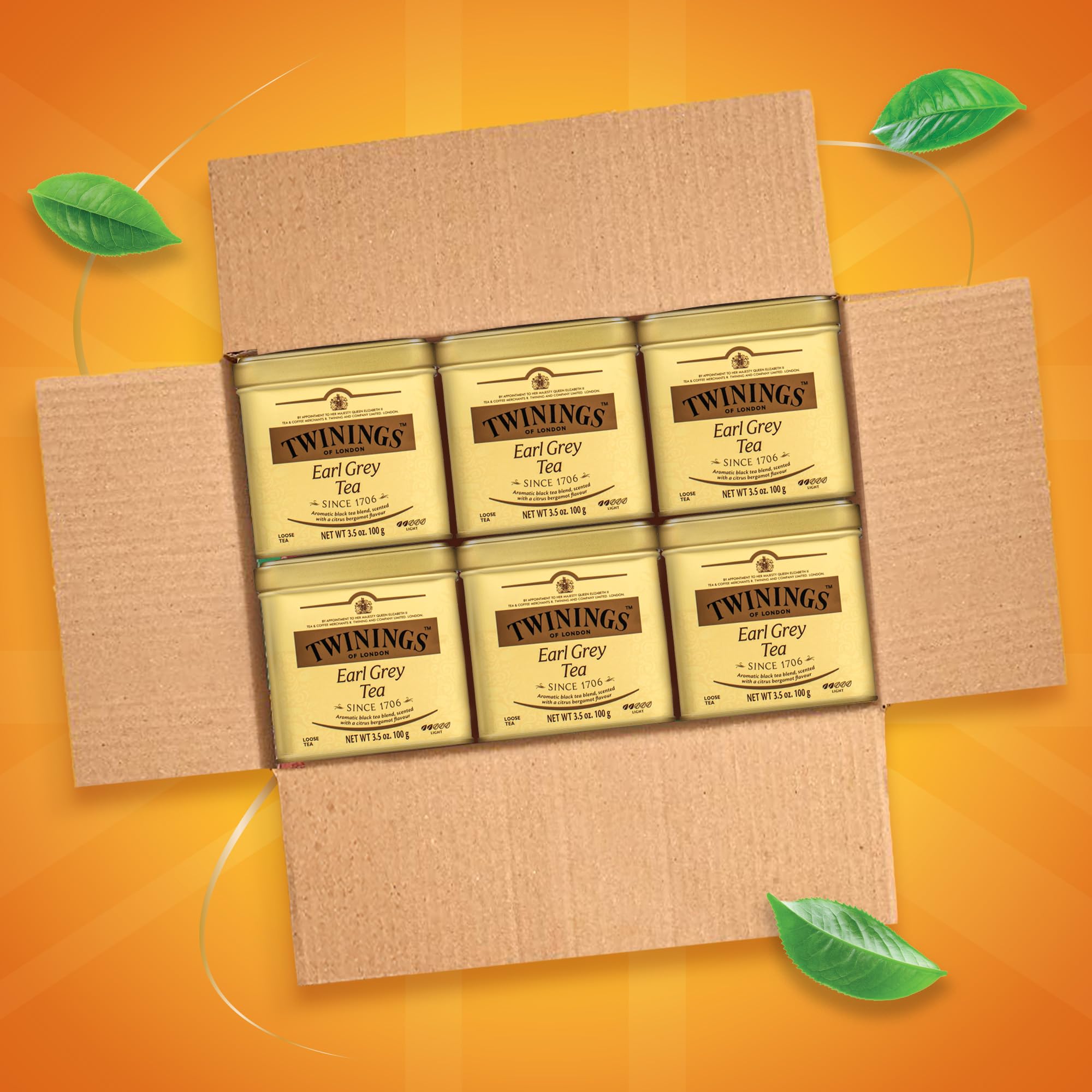 Foto 2 | Té Negro Suelto Twinings Earl Grey, 100 G (paquete De 6), Con Cafeína - Venta Internacional.