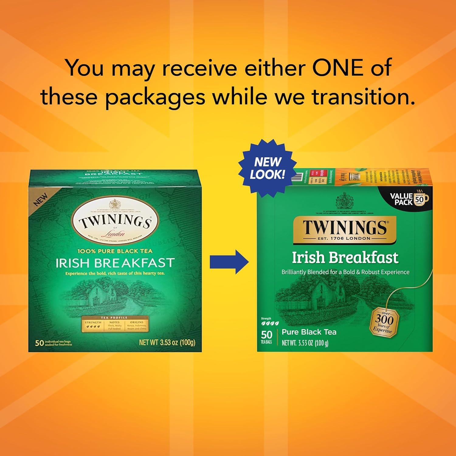 Foto 2 | Té Negro Tea Twinings Irish Breakfast, 50 Bolsitas - Venta Internacional.
