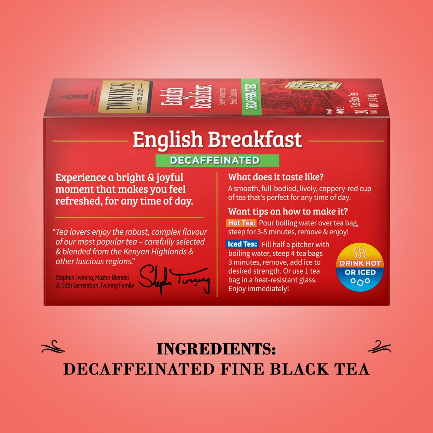 Foto 4 | Desayuno Inglés Descafeinado Tea Twinings, 50 Bolsitas - Venta Internacional.