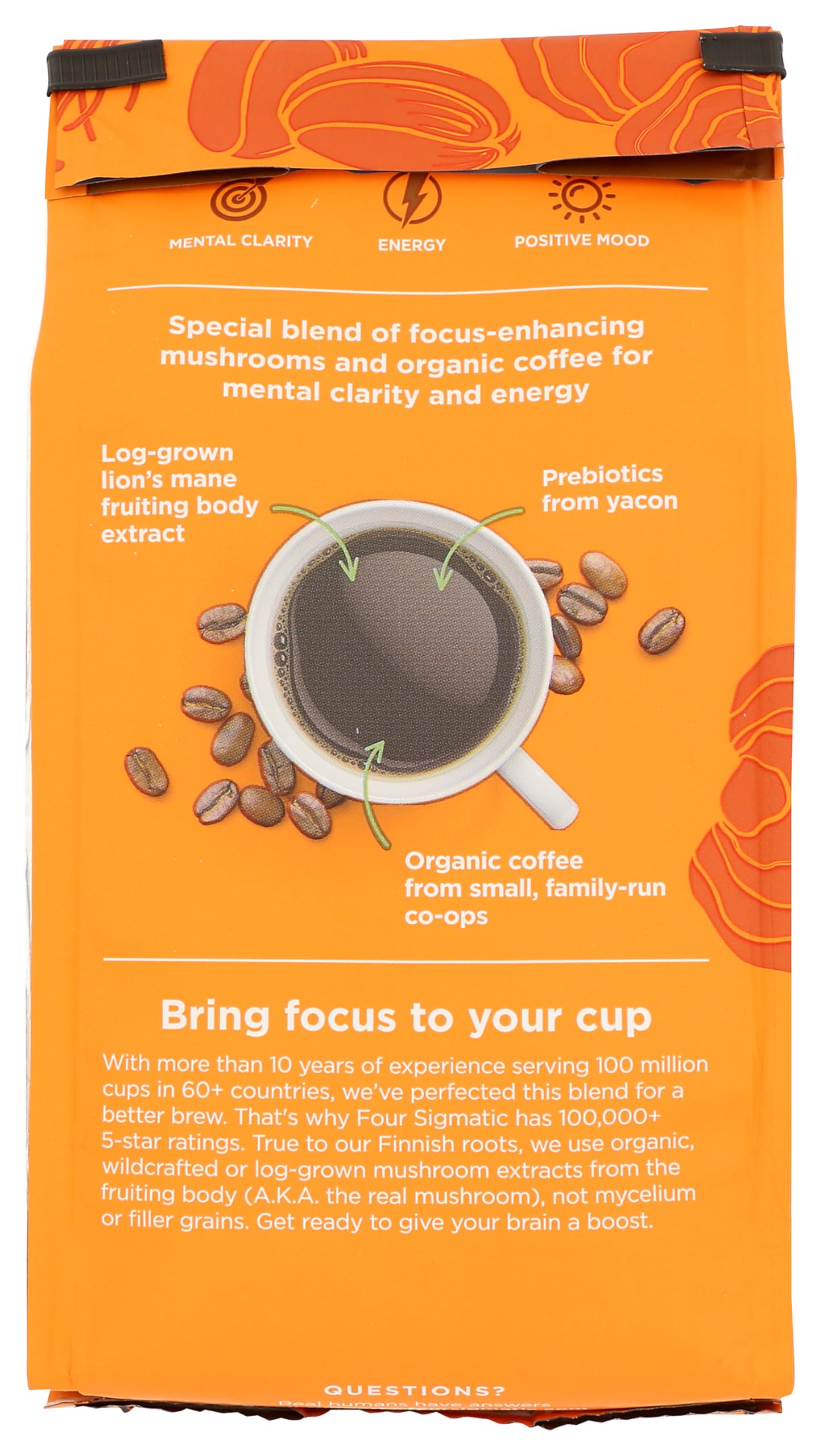 Foto 3 pulgar | Café Four Sigmatic Organic Focus, Medio Café Molido, 300 Ml - Venta Internacional.