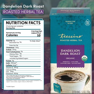 Foto 2 | Té De Hierbas Teeccino Dandelion Dark Roast 25 Bolsitas De Té - Venta Internacional.