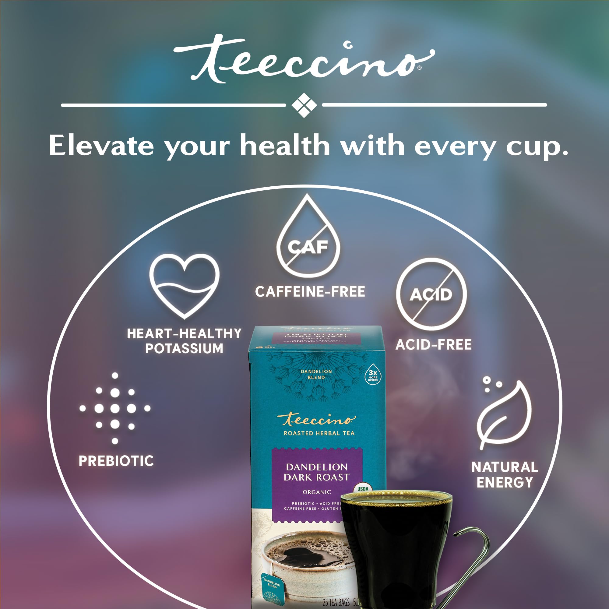 Foto 5 pulgar | Té De Hierbas Teeccino Dandelion Dark Roast  25 Bolsitas De Té - Venta Internacional.