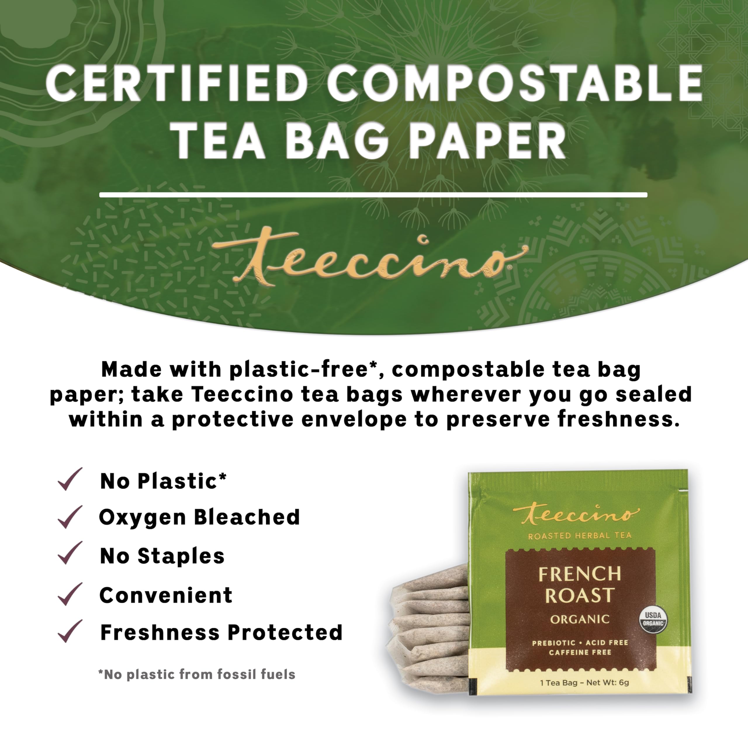 Foto 4 pulgar | Té De Hierbas Teeccino French Roast Sin Cafeína  25 Bolsitas De Té - Venta Internacional.