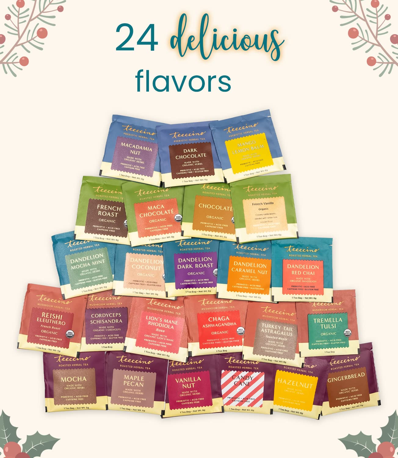 Foto 7 | Calendario De Adviento De Té De Hierbas Teeccino 2024  Regalo De Navidad - Venta Internacional.