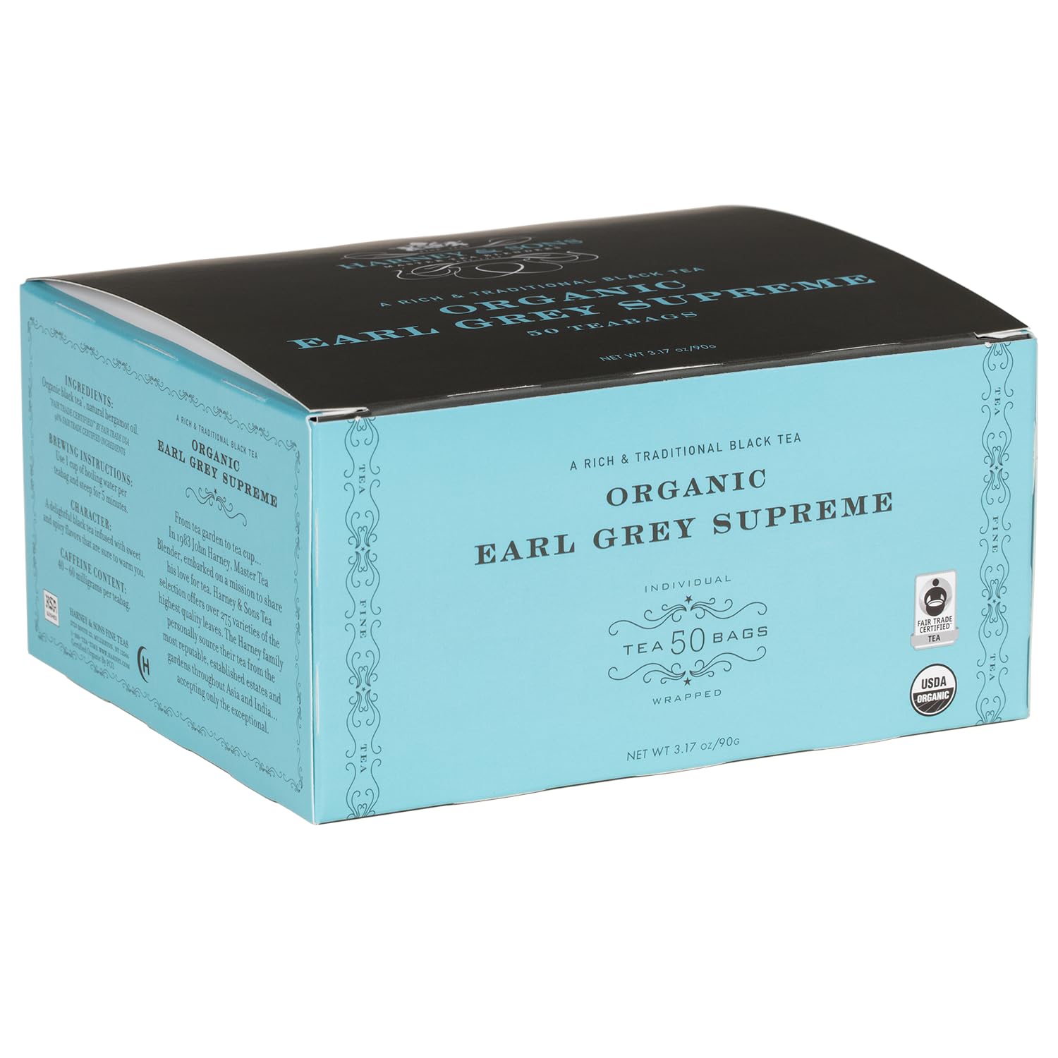 Bolsitas De Té Harney & Sons Organic Earl Grey Supreme 50 Unidades - Venta Internacional.
