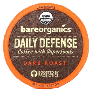 Foto 3 | Café Bareorganics Daily Defense Dark Roast 10 Tazas 325 Ml - Venta Internacional.