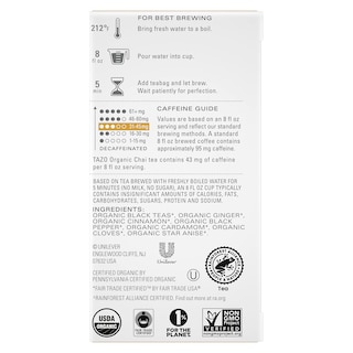 Foto 7 | Tea Tazo 96 Bolsitas De Té Negro Orgánico Chai (16 Unidades X 6) - Venta Internacional.