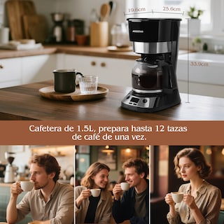 Foto 6 | Cafetera Eléctrica Programable De 12tazas 1.5l 900w Aigostar