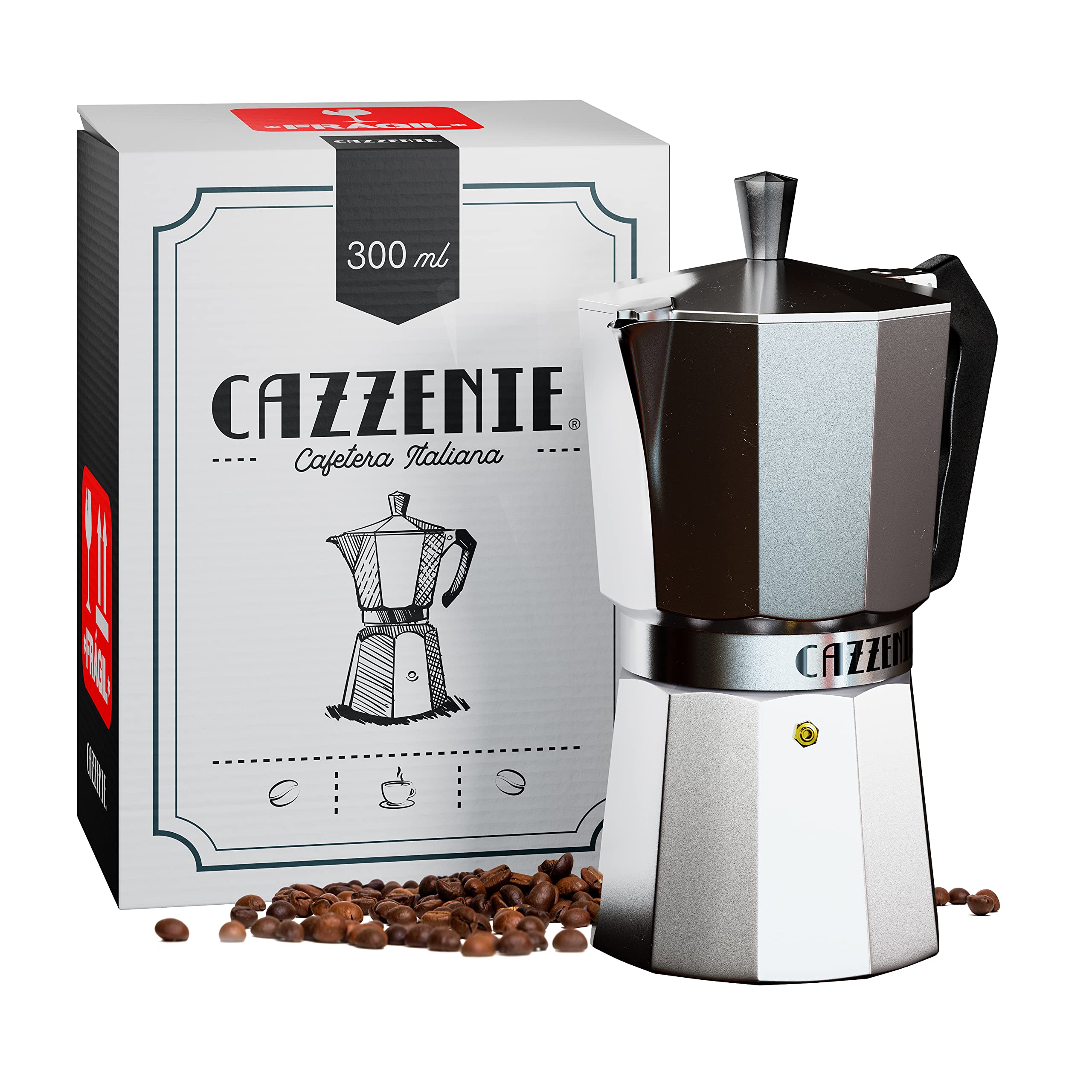 Cafetera Italiana 300ml De Aluminio Cazzenie